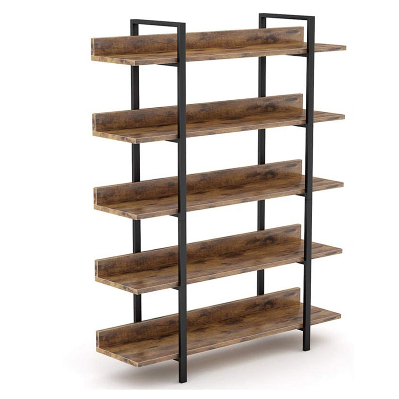 Βιβλιοθήκη Almond pakoworld καρυδί-μαύρο 119x27x185εκ 197-000035 Βιβλιοθήκη Almond pakoworld καρυδί-μαύρο 119x27x185εκ 197-000035