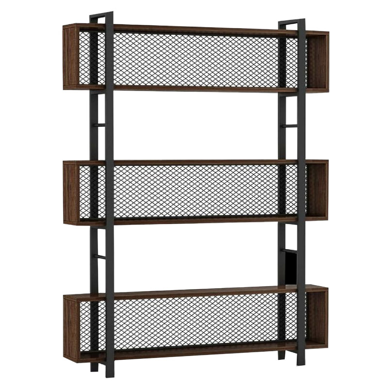 Βιβλιοθήκη Fifer pakoworld καρυδί-μαύρο 120x27x185εκ 197-000059 Βιβλιοθήκη Fifer pakoworld καρυδί-μαύρο 120x27x185εκ 197-000059
