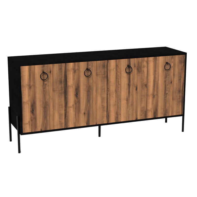 Μπουφές Twely pakoworld μελαμίνης καρυδί-μαύρο 160×40,5×79εκ 197-000181 Μπουφές Twely pakoworld μελαμίνης καρυδί-μαύρο 160×40,5×79εκ 197-000181