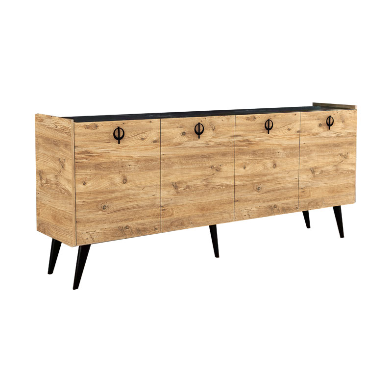 Μπουφές Jeslie pakoworld μελαμίνης oak-ανθρακί 180x40x79εκ 197-000207 Μπουφές Jeslie pakoworld μελαμίνης oak-ανθρακί 180x40x79εκ 197-000207