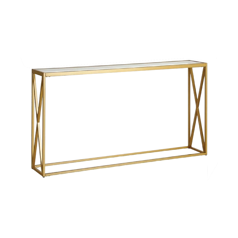 Intrahome Κονσόλα μεταλλική με γυάλινη επιφάνεια Kantoo Intrahome σε χρυσή απόχρωση 120x25x75εκ | SKU: INTRAPA-208111367