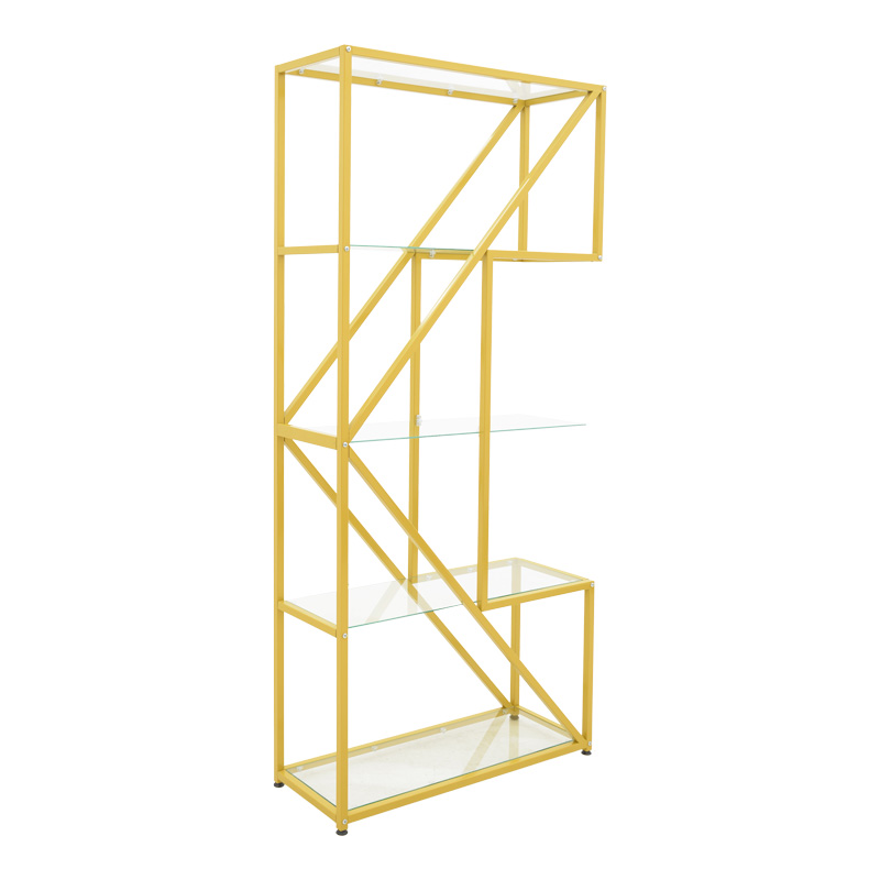 Intrahome Ραφιέρα Aylan Intrahome γυαλί - μέταλλο σε χρυσή απόχρωση 100x30x200εκ | SKU: INTRAPA-208111417