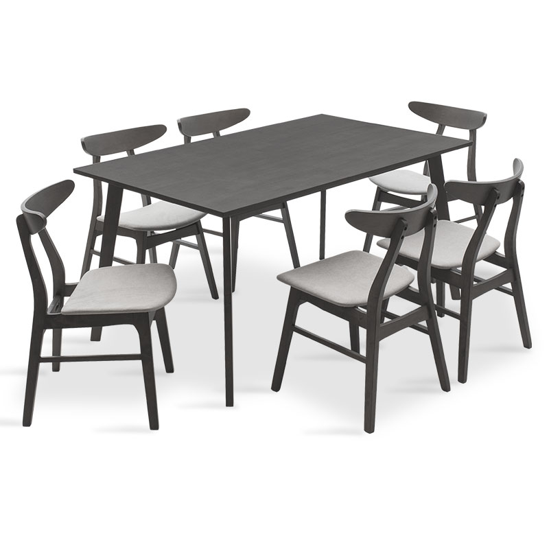 Tραπεζαρία Benson – Orlean pakoworld σετ 7τμχ rustic grey – ύφασμα γκρι 150x90x75εκ 200-000191 Tραπεζαρία Benson – Orlean pakoworld σετ 7τμχ rustic grey – ύφασμα γκρι 150x90x75εκ 200-000191