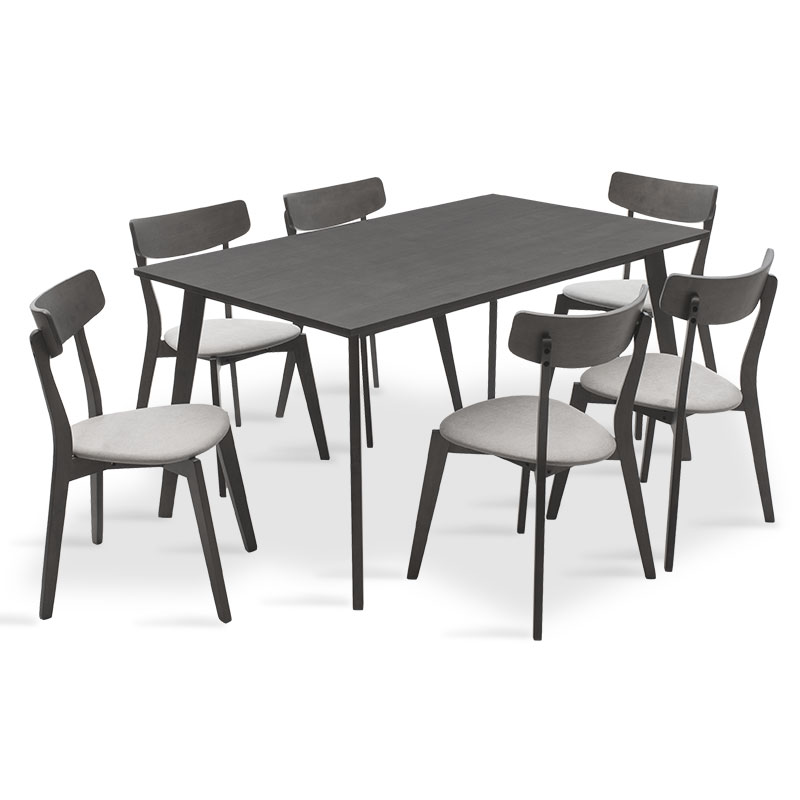 Tραπεζαρία Benson – Toto pakoworld σετ 7τμχ rustic grey – ύφασμα γκρι 150x90x75εκ 200-000193 Tραπεζαρία Benson – Toto pakoworld σετ 7τμχ rustic grey – ύφασμα γκρι 150x90x75εκ 200-000193