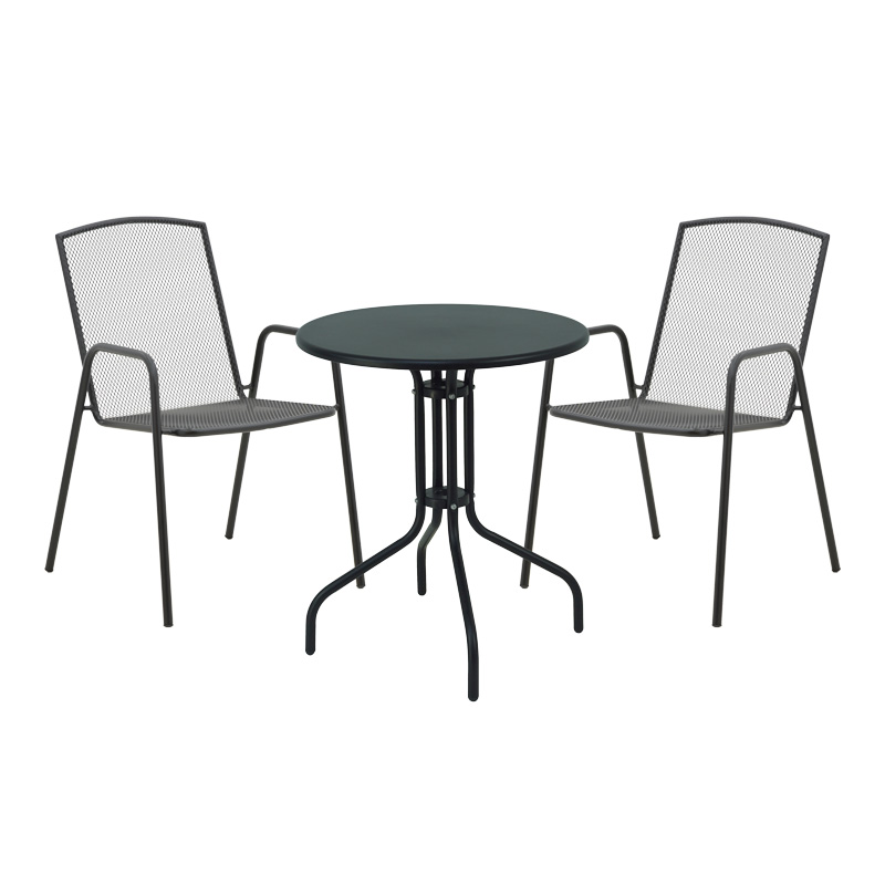 Intrahome Τραπεζαρία Vergo-Pomedon Intrahome σετ 3τεμ μέταλλο σε μαύρη απόχρωση | SKU: INTRAPA-311112236