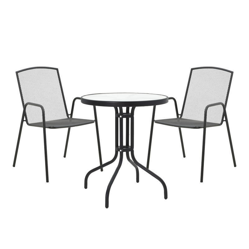 Intrahome Τραπεζαρία CARPATHIANRA-Pomedon Intrahome σετ 3τεμ μέταλλο σε μαύρη απόχρωση | SKU: INTRAPA-311112243