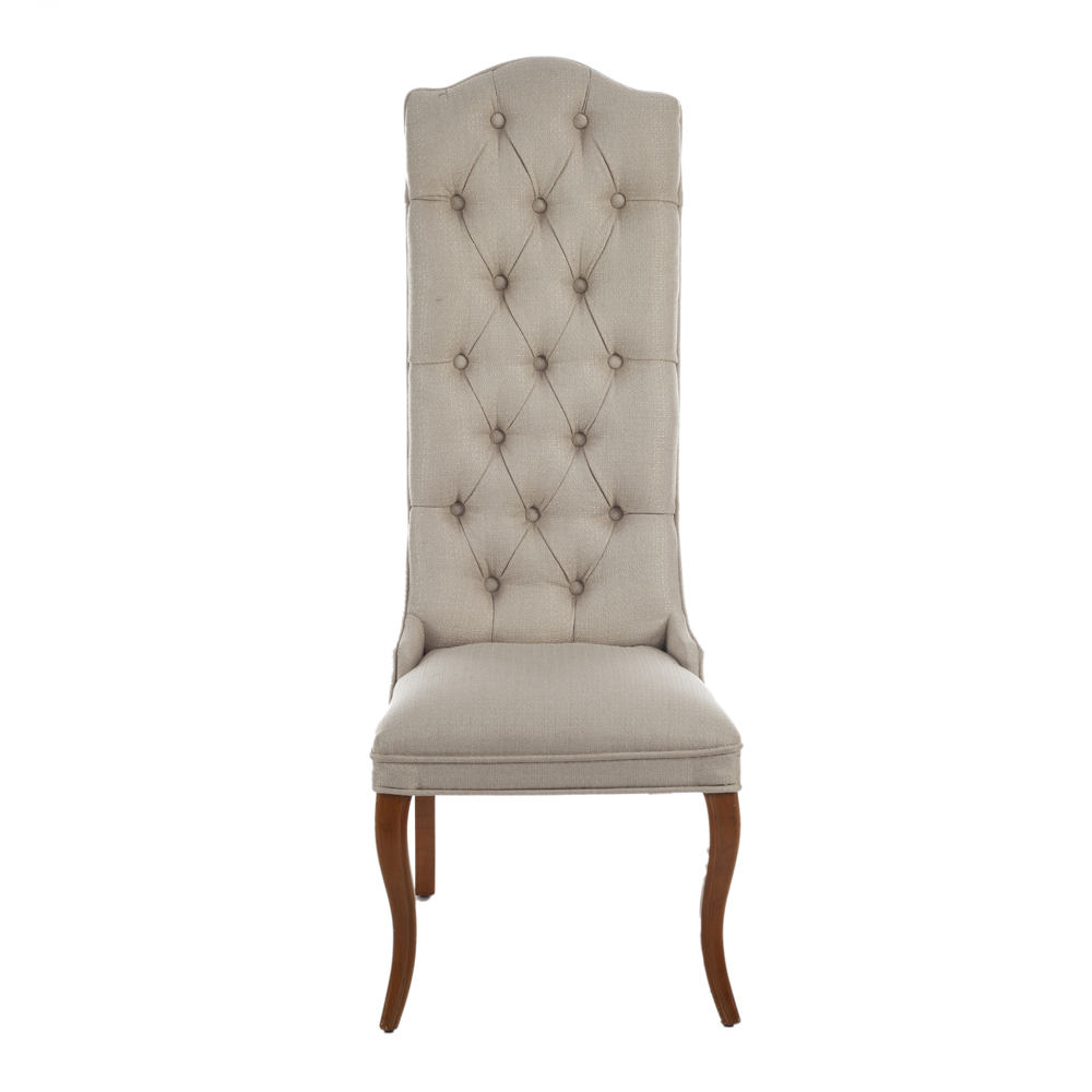 Artekko Sadler Καρέκλα με Ψηλή Πλάτη Ξύλο Ύφασμα Μπεζ (51x56x132)cm Artekko 200-3349