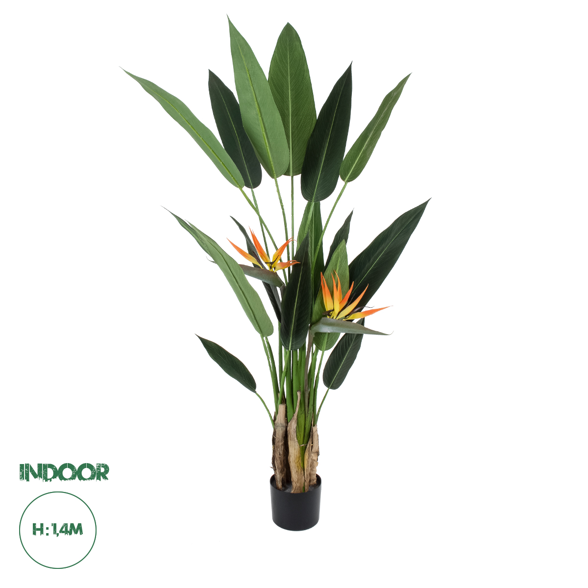 20032 GloboStar®  Artificial Garden STRELITZIA REGINAE 20032 Τεχνητό Διακοσμητικό Φυτό Στρελίτσια – Πουλί του Παραδείσου Υ140cm