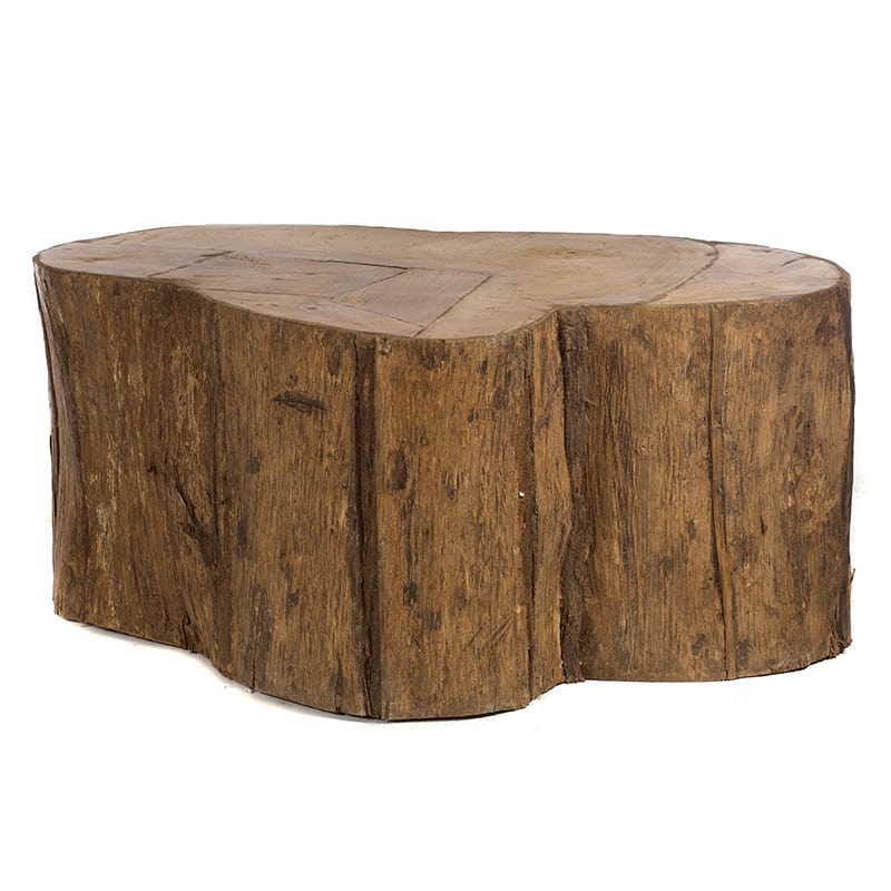 Artekko Kreansu Τραπέζι Σαλονιού Teak με Καπάκι Ακατέργαστου Κορμού (80x90x40)cm Artekko 201-0332