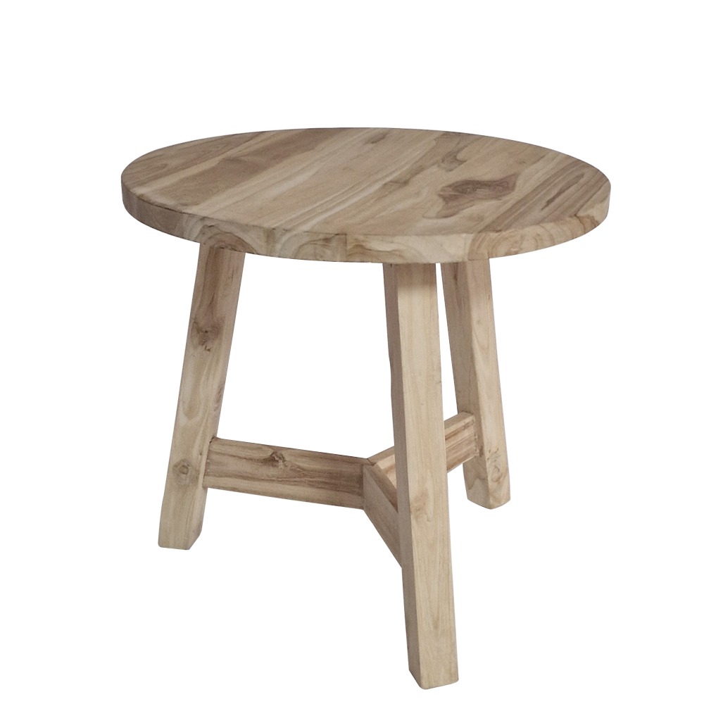 Artekko Munggur Ξύλινο Τραπέζι Σαλονιού σε Ανοιχτό Καφέ (Φ60x55)cm Artekko 201-0460