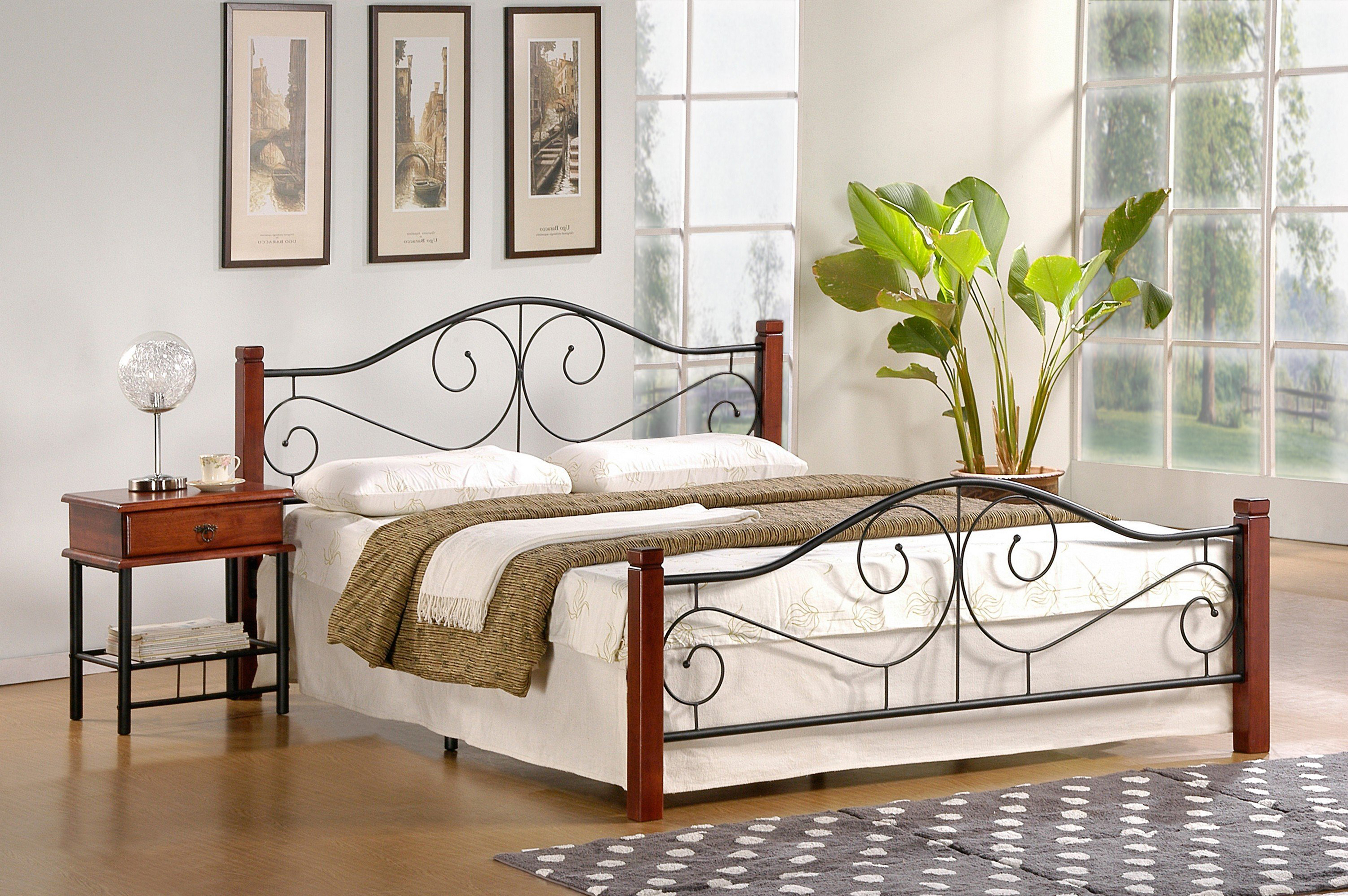VIOLETTA bed color: ant. cherry/black DIOMMI V-CH-VIOLETTA_160-LOZ-CZEREŚNIA_ANT. DIOMMI-60-21965 VIOLETTA bed color: ant. cherry/black DIOMMI V-CH-VIOLETTA_160-LOZ-CZEREŚNIA_ANT. DIOMMI-60-21965
