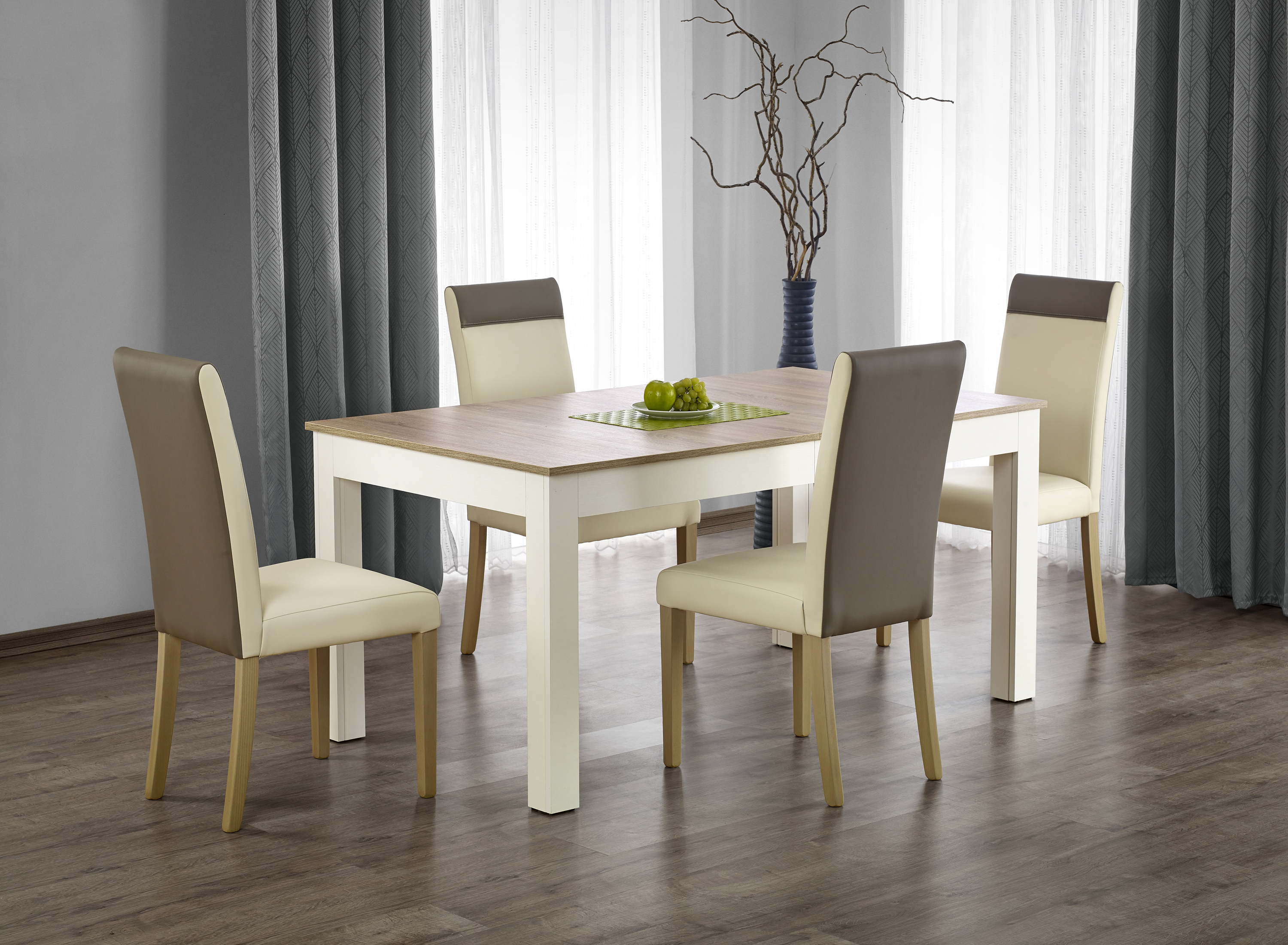 SEWERYN 160/300 cm extension table color: sonoma oak / white DIOMMI V-PL-SEWERYN-ST-SONOMA/BIAŁY DIOMMI-60-22695 SEWERYN 160/300 cm extension table color: sonoma oak / white DIOMMI V-PL-SEWERYN-ST-SONOMA/BIAŁY DIOMMI-60-22695