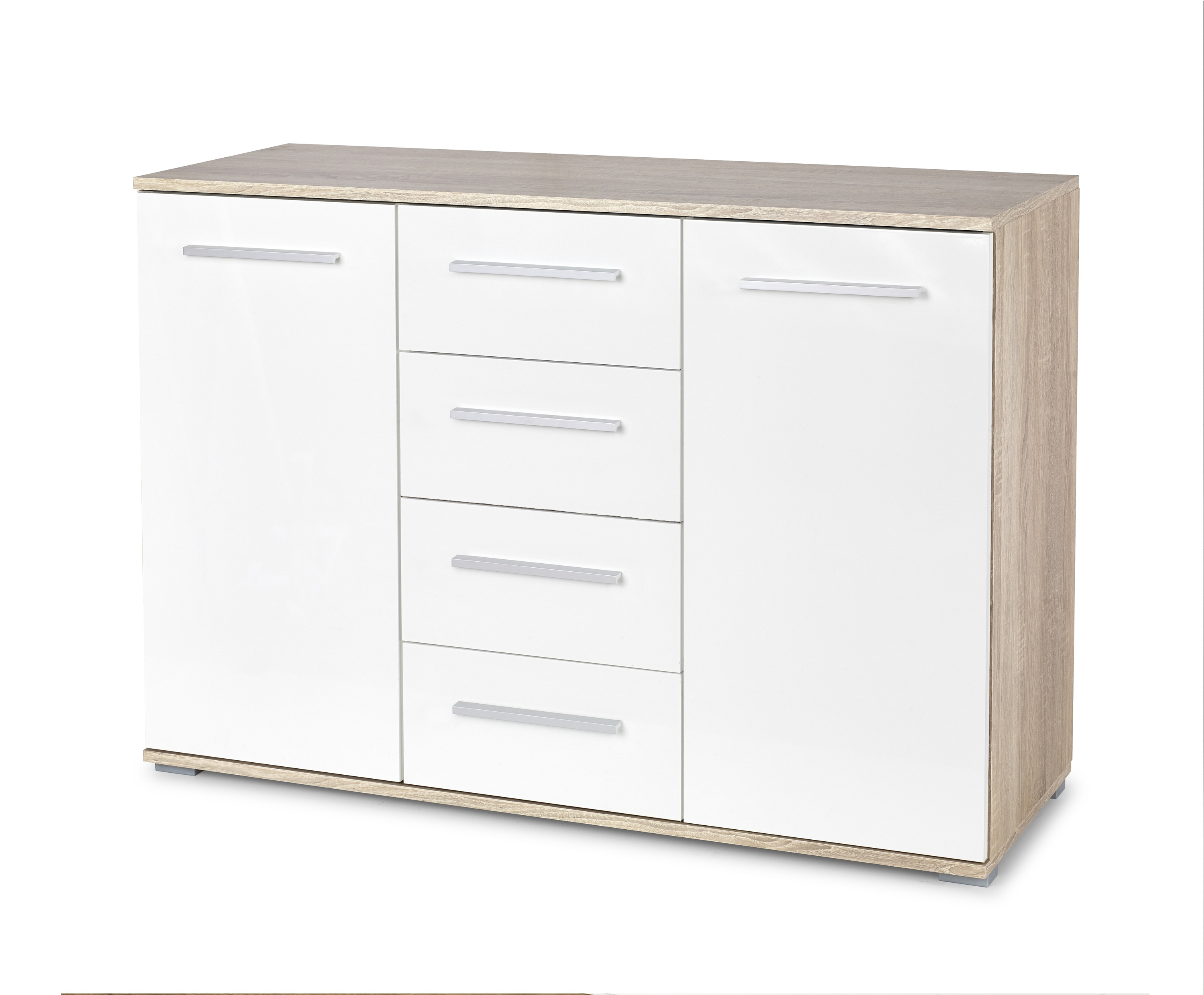 LIMA KM-4 chest, color: sonoma oak / white DIOMMI V-PL-LIMA-KM4-BIAŁY/SONOMA DIOMMI-60-22286