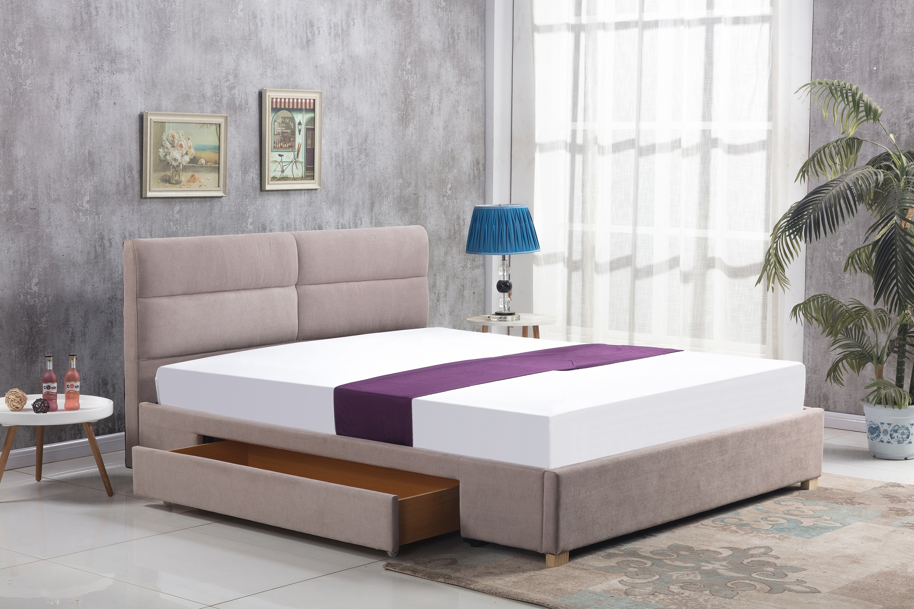 MERDIA bed, color: beige DIOMMI V-CH-MERIDA-LOZ-BEŻOWY DIOMMI-60-21519