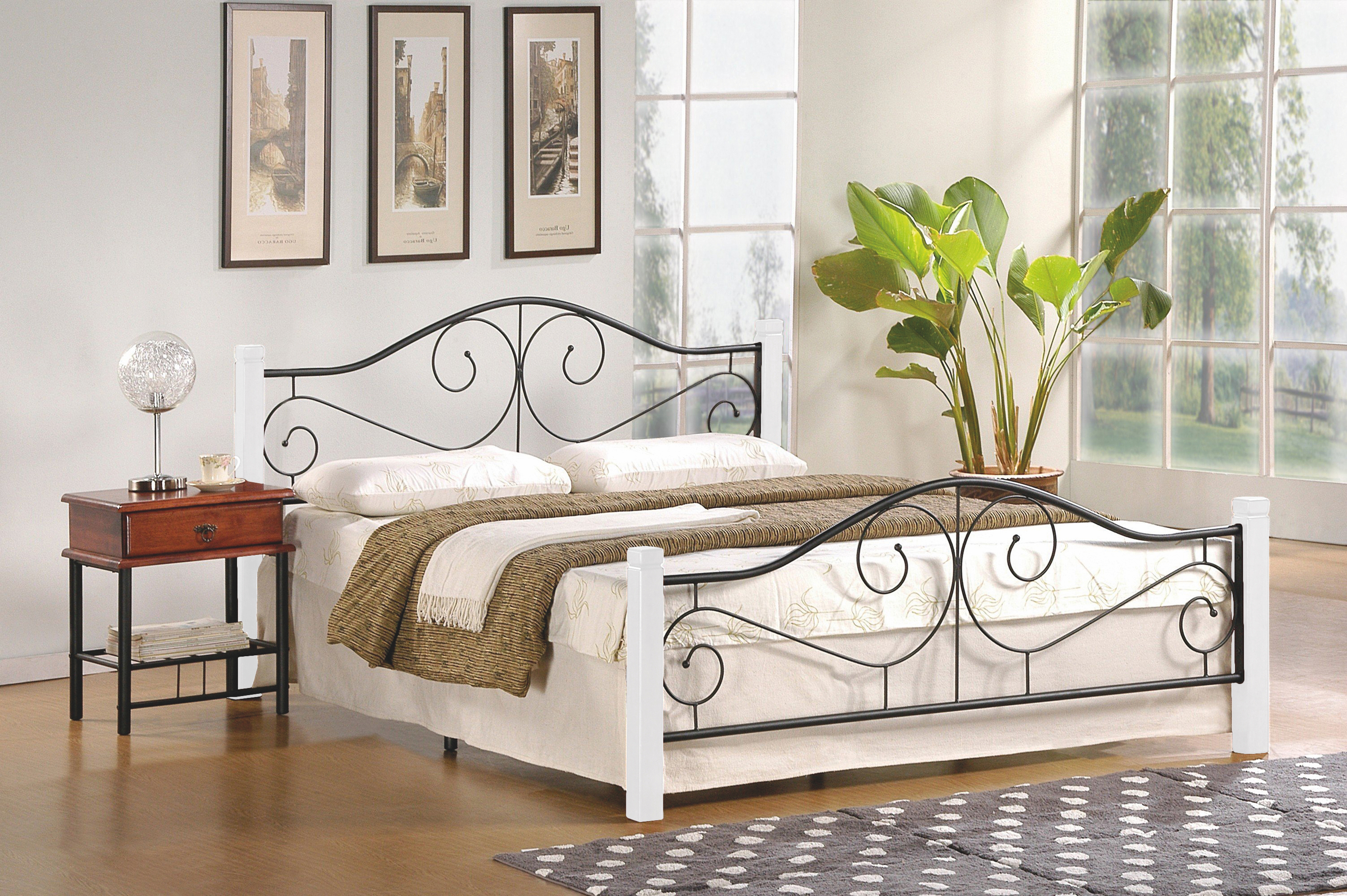 VIOLETTA 16 bed, color: ecru / black DIOMMI V-CH-VIOLETTA_160-LOZ-BIAŁY DIOMMI-60-21964 VIOLETTA 16 bed, color: ecru / black DIOMMI V-CH-VIOLETTA_160-LOZ-BIAŁY DIOMMI-60-21964