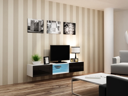 TV stand VIGO GLASS fronts- 2 pcs/ black DIOMMI CAMA-VIGO-RTV-GLASS 180 FRONT CZA(2SZT) DIOMMI-60-20132