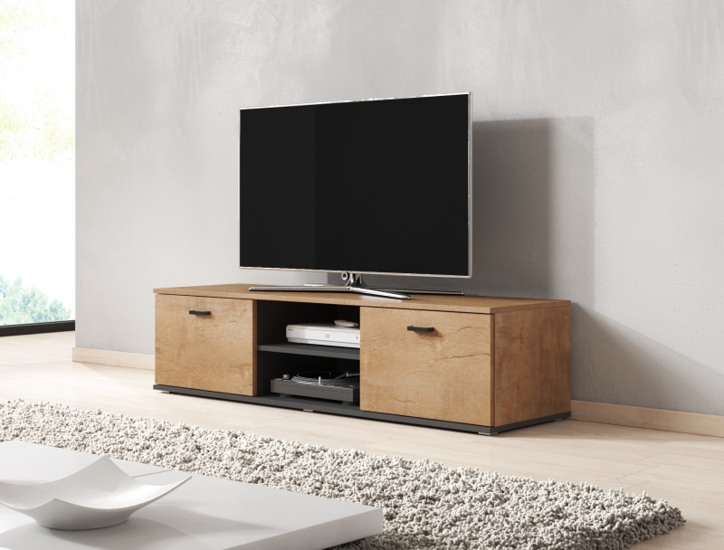 SOHO RTV140 lefkas oak/black DIOMMI CAMA-SOHO-RTV-140-DALE/CZ DIOMMI-60-19983 SOHO RTV140 lefkas oak/black DIOMMI CAMA-SOHO-RTV-140-DALE/CZ DIOMMI-60-19983