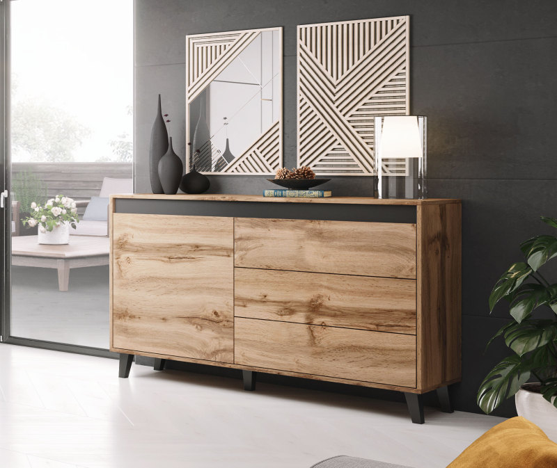 NORD chest of drawers antracyt/black DIOMMI-60-31021