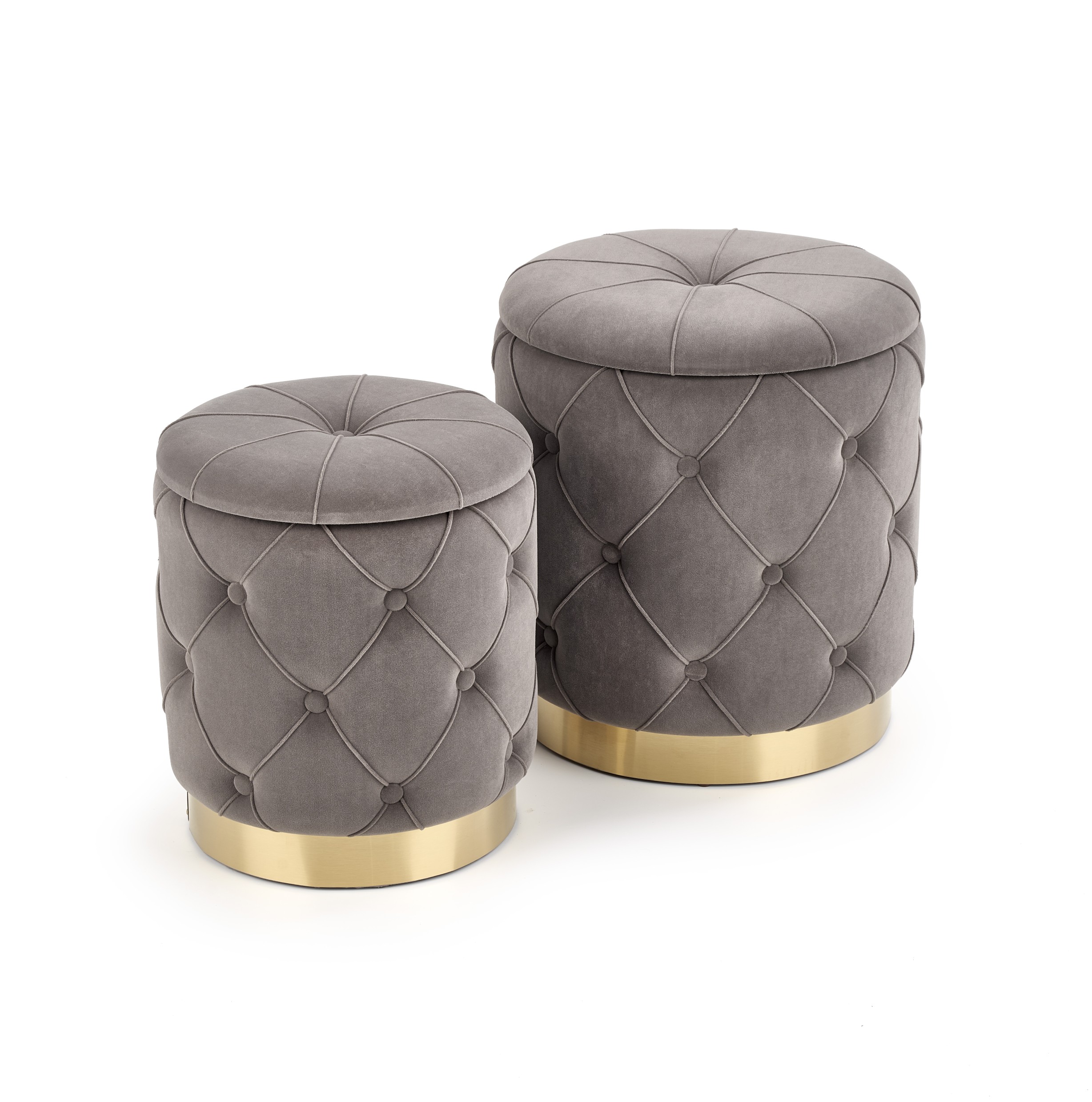 POLLY set of two stools, color: grey DIOMMI V-CH-POLLY-PUFA-POPIEL DIOMMI-60-21682 POLLY set of two stools, color: grey DIOMMI V-CH-POLLY-PUFA-POPIEL DIOMMI-60-21682