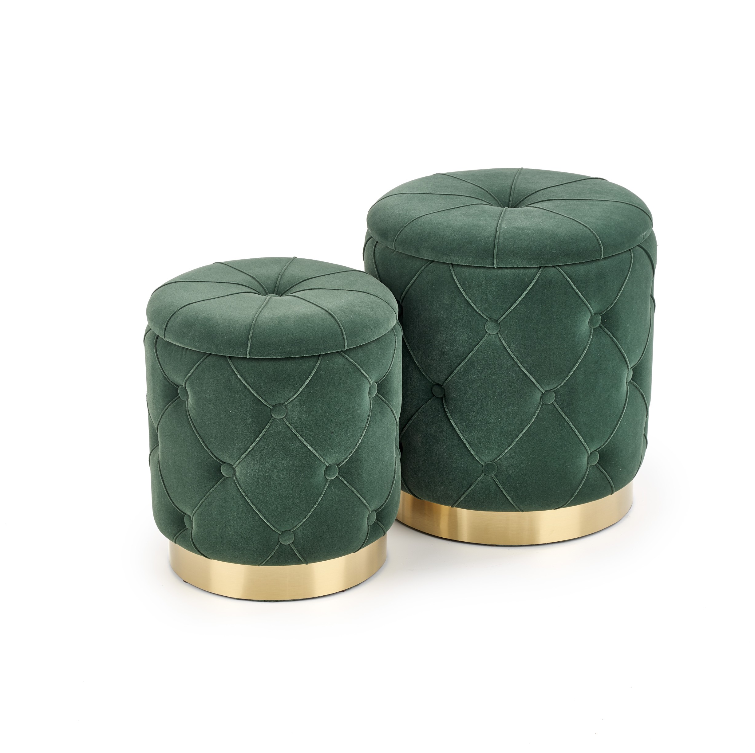 POLLY set of two stools, color: dark green DIOMMI V-CH-POLLY-PUFA-C.ZIELONY DIOMMI-60-21681