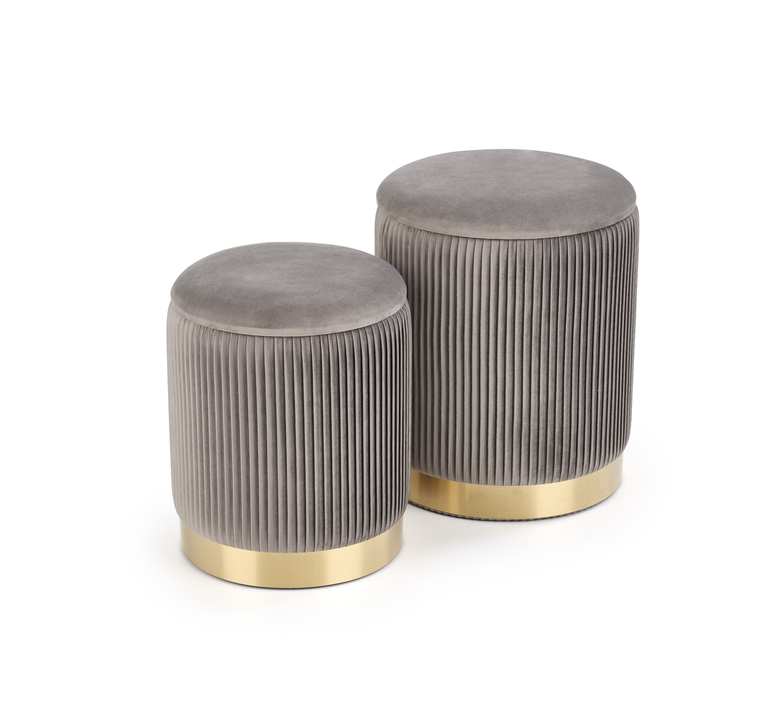 MONTY set of two stools: color: grey DIOMMI V-CH-MONTY-PUFA-POPIEL DIOMMI-60-21562