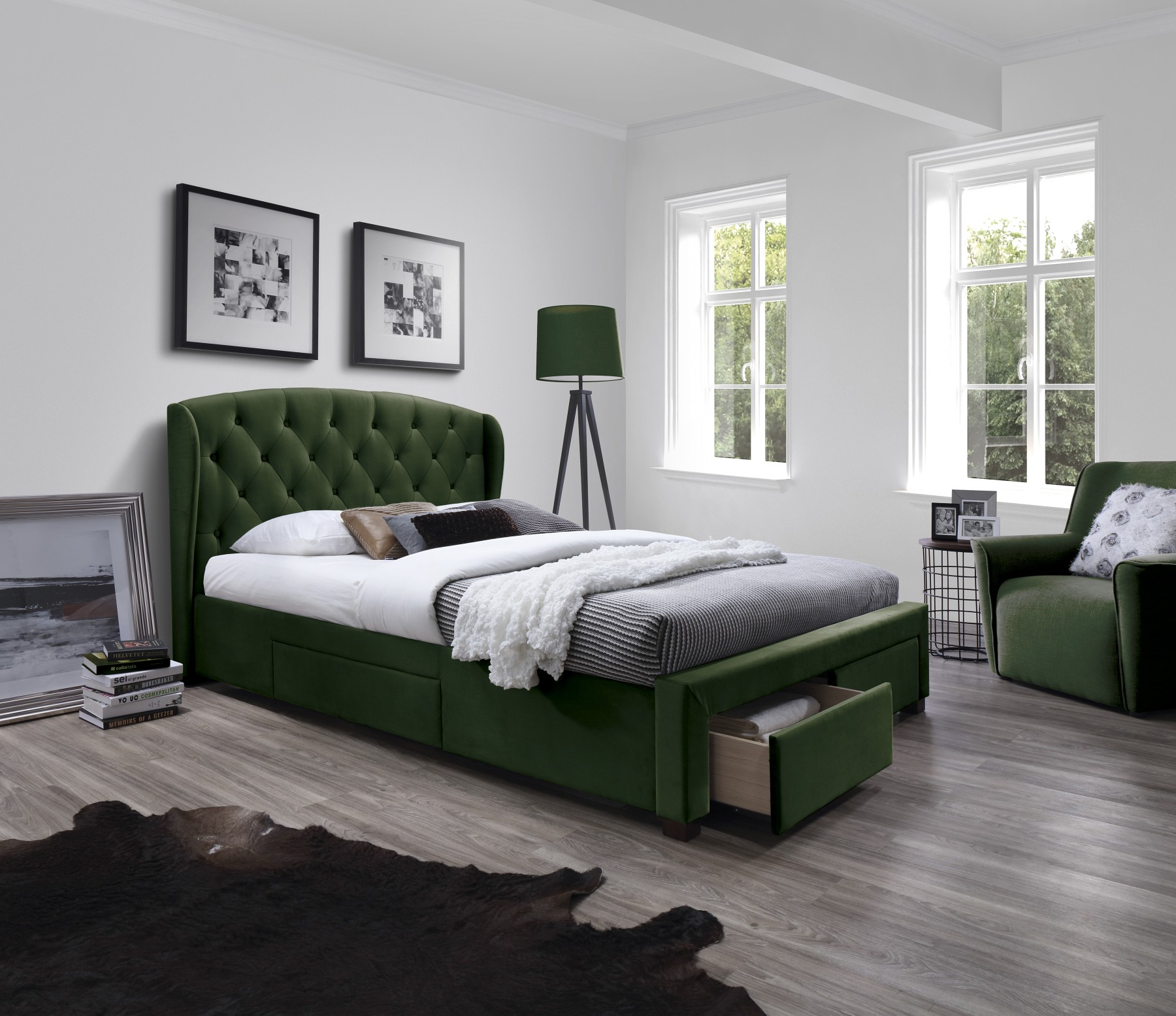 SABRINA bed dark green DIOMMI V-CH-SABRINA-LOZ-C.ZIELONY DIOMMI-60-21769 SABRINA bed dark green DIOMMI V-CH-SABRINA-LOZ-C.ZIELONY DIOMMI-60-21769