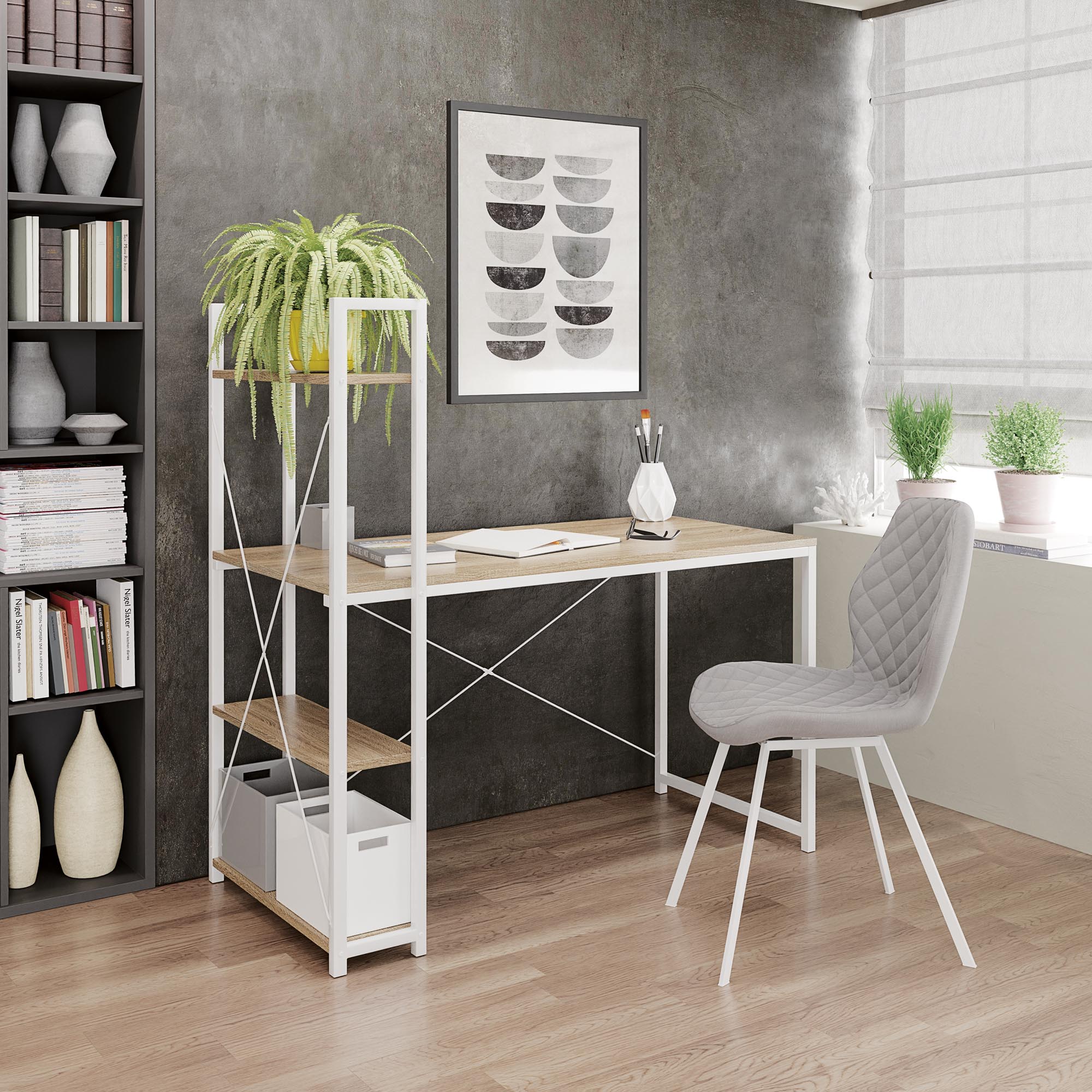 NARVIK B1 desk white / sonoma oak DIOMMI V-CH-NARVIK-B1-BIAŁY/SONOMA DIOMMI-60-21580 NARVIK B1 desk white / sonoma oak DIOMMI V-CH-NARVIK-B1-BIAŁY/SONOMA DIOMMI-60-21580