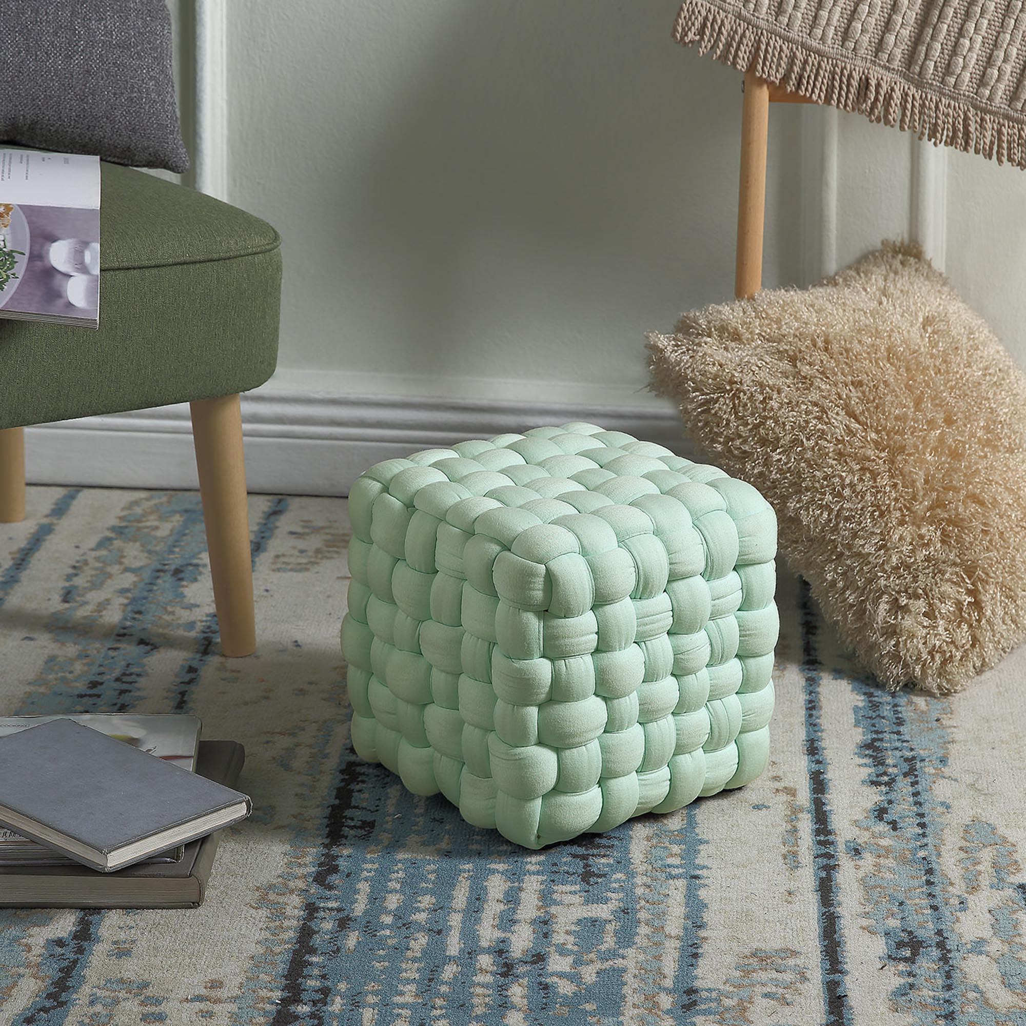 RUBIK pouffe color: light green DIOMMI V-CH-RUBIK-PUFA-J.ZIELONY DIOMMI-60-21764 RUBIK pouffe color: light green DIOMMI V-CH-RUBIK-PUFA-J.ZIELONY DIOMMI-60-21764