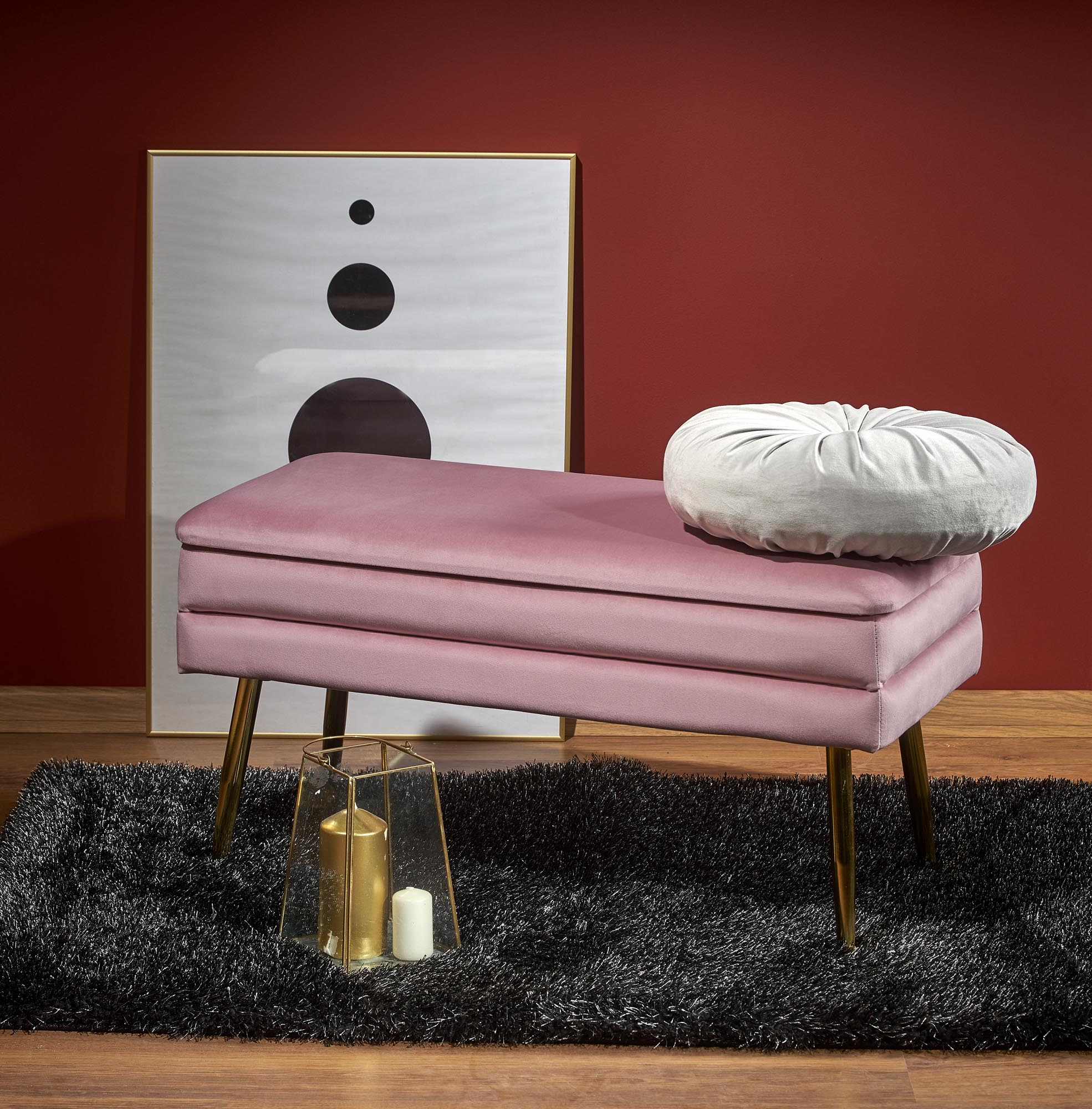 VELVA bench color: pink/gold DIOMMI V-CH-VELVA-RÓŻOWY/ZŁOTY DIOMMI-60-21942