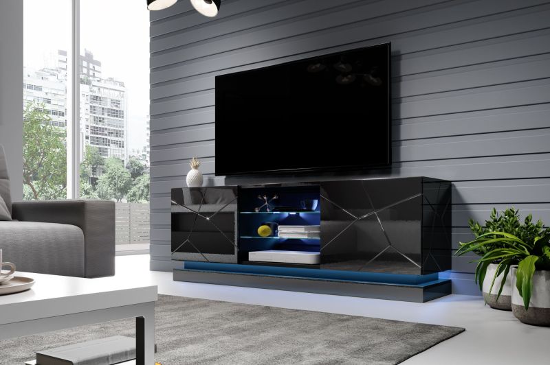 TV stand QIU 160 black DIOMMI CAMA-QIU-160-RTV-CZARNY DIOMMI-60-19870 TV stand QIU 160 black DIOMMI CAMA-QIU-160-RTV-CZARNY DIOMMI-60-19870