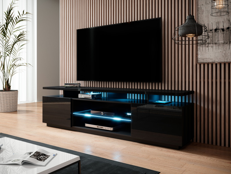 RTV stand EVA black gloss/ black gloss DIOMMI CAMA-EVA-RTV-CZP/CZP DIOMMI-60-19661 RTV stand EVA black gloss/ black gloss DIOMMI CAMA-EVA-RTV-CZP/CZP DIOMMI-60-19661