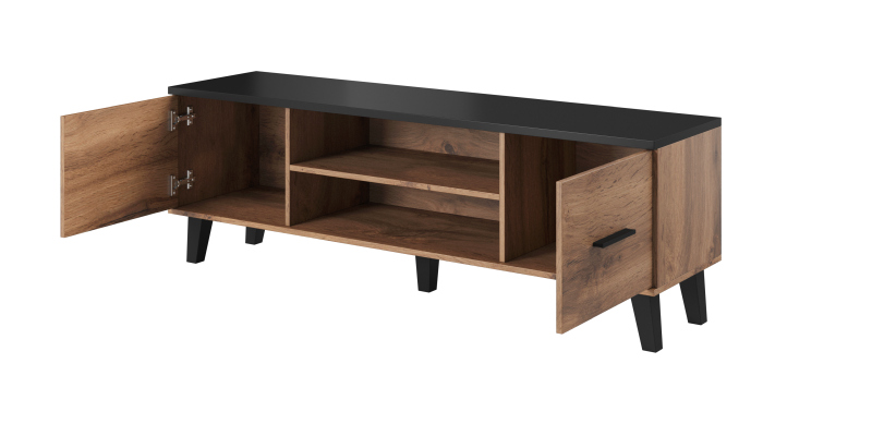 TV stand LOTTA 160 2D2K wonat oak/black DIOMMI CAMA-LOTTA-RTV-160-2D2K-DWO/CZ DIOMMI-60-19750