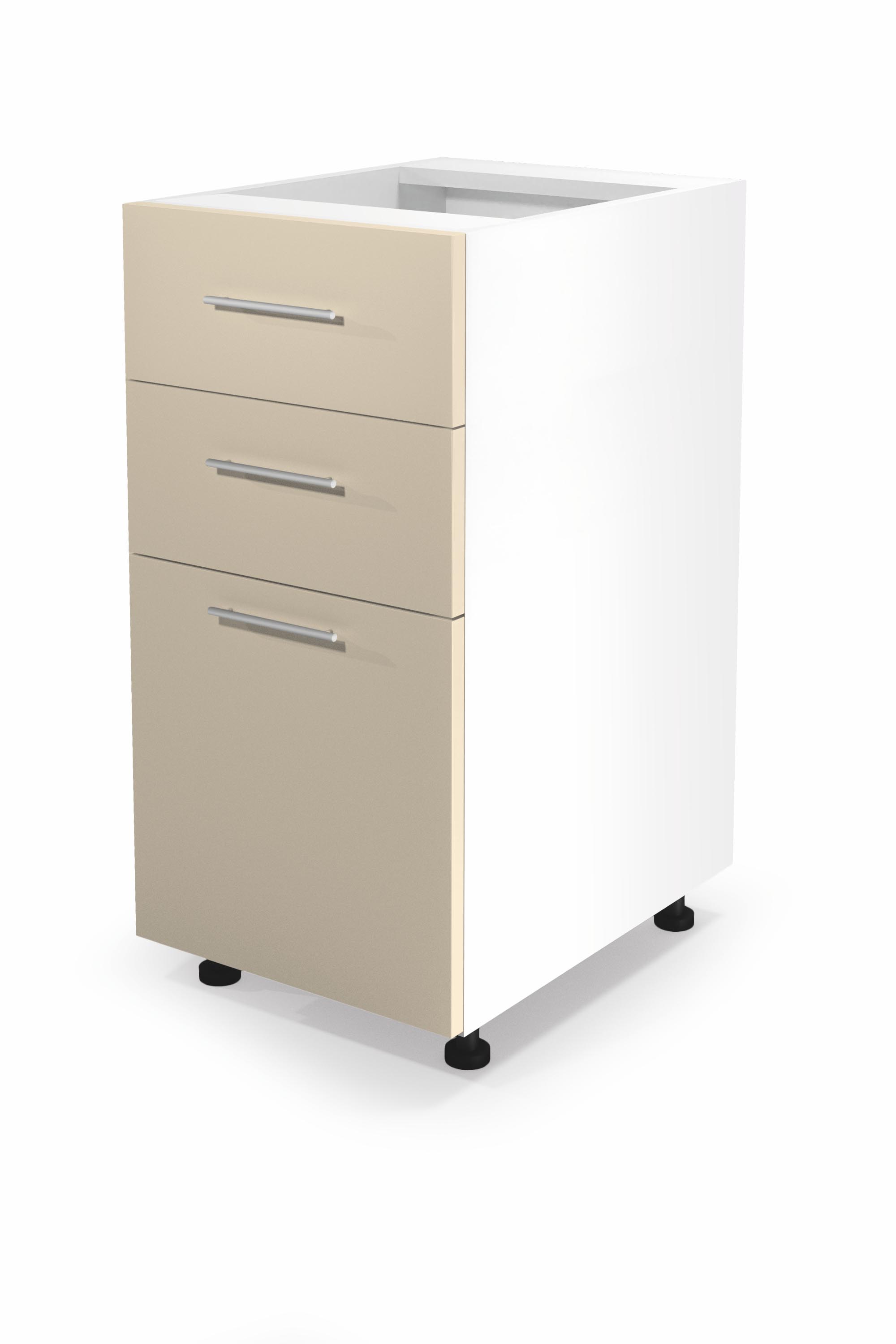 VENTO DS3-40/82 lower cabinet with drawers, color: white / beige DIOMMI V-UA-VENTO-D3S_H-40/82-BEŻOWY DIOMMI-60-22792