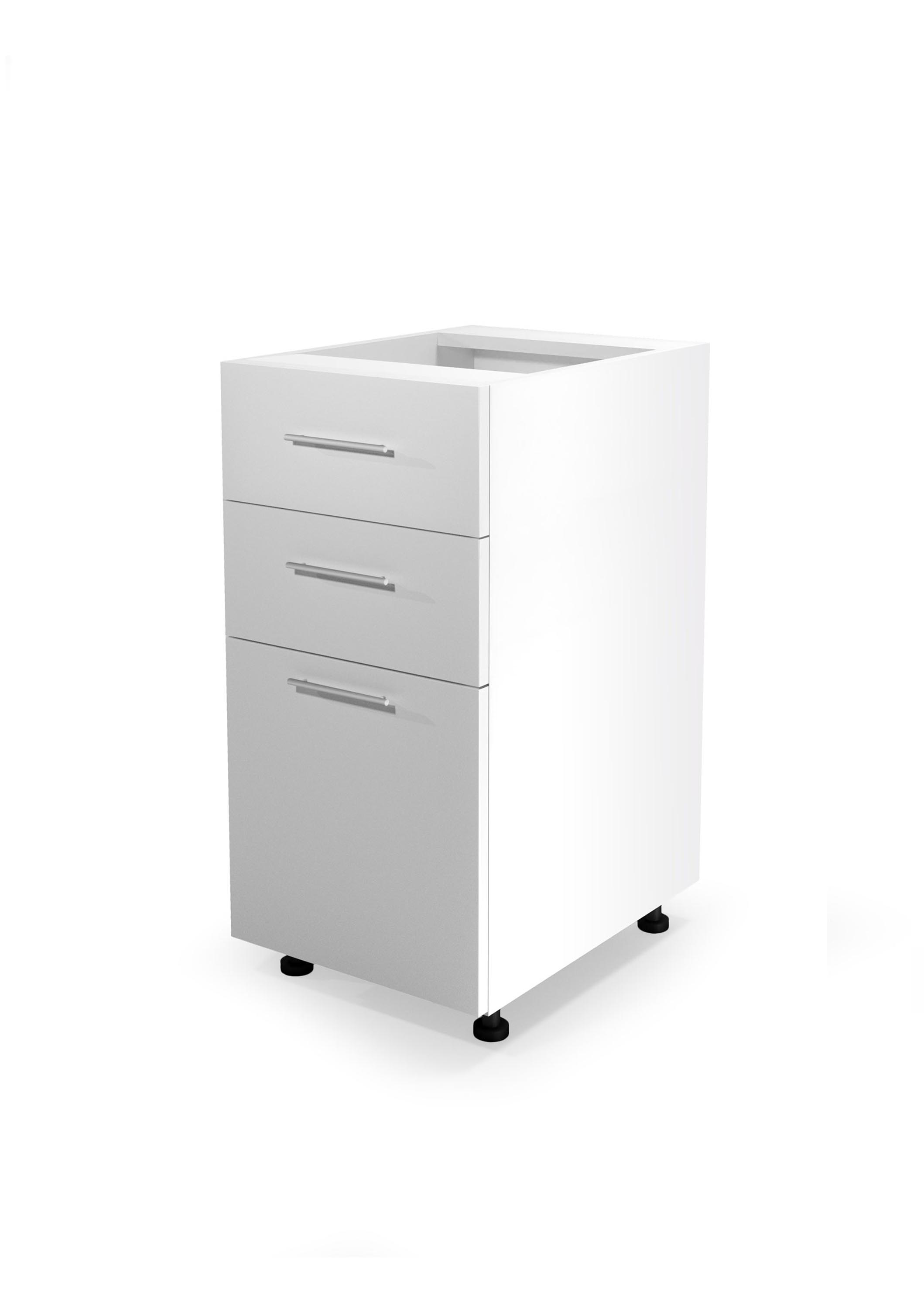 VENTO DS3-40/82 lower cabinet with drawers, color: white/white DIOMMI V-UA-VENTO-D3S_H-40/82-BIAŁY DIOMMI-60-22793 VENTO DS3-40/82 lower cabinet with drawers, color: white/white DIOMMI V-UA-VENTO-D3S_H-40/82-BIAŁY DIOMMI-60-22793