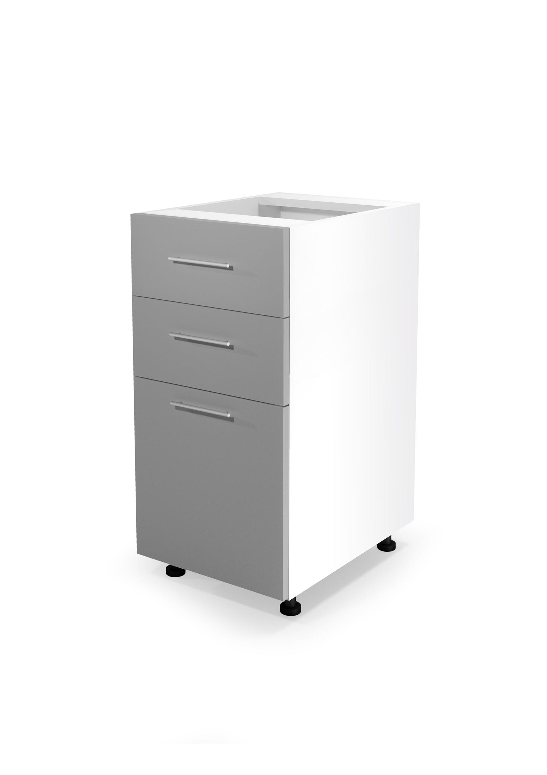 VENTO DS3-40/82 lower cabinet with drawers, color: white/light grey DIOMMI V-UA-VENTO-D3S_H-40/82-J.POPIEL DIOMMI-60-22795