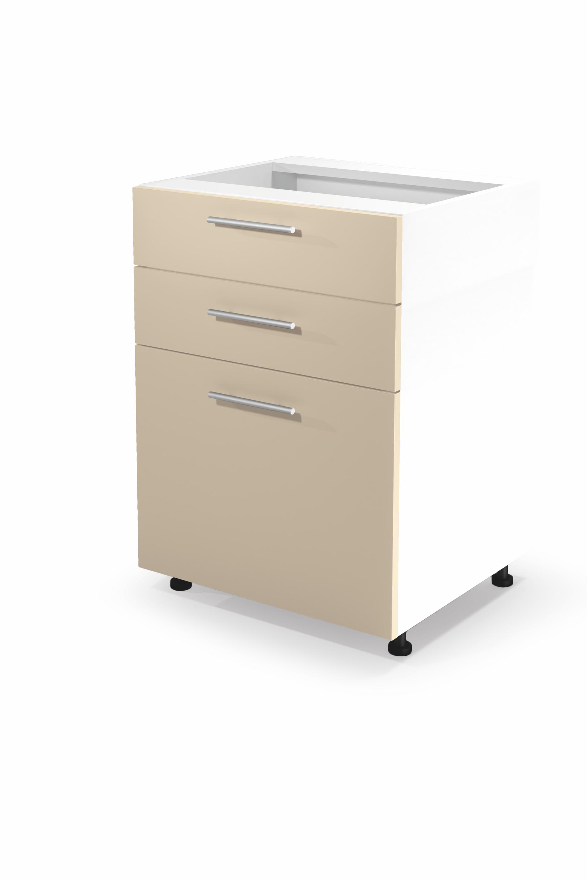VENTO DS3-60/82 lower cabinet with drawers, color: white/beige DIOMMI V-UA-VENTO-D3S_H-60/82-BEŻOWY DIOMMI-60-22797 VENTO DS3-60/82 lower cabinet with drawers, color: white/beige DIOMMI V-UA-VENTO-D3S_H-60/82-BEŻOWY DIOMMI-60-22797