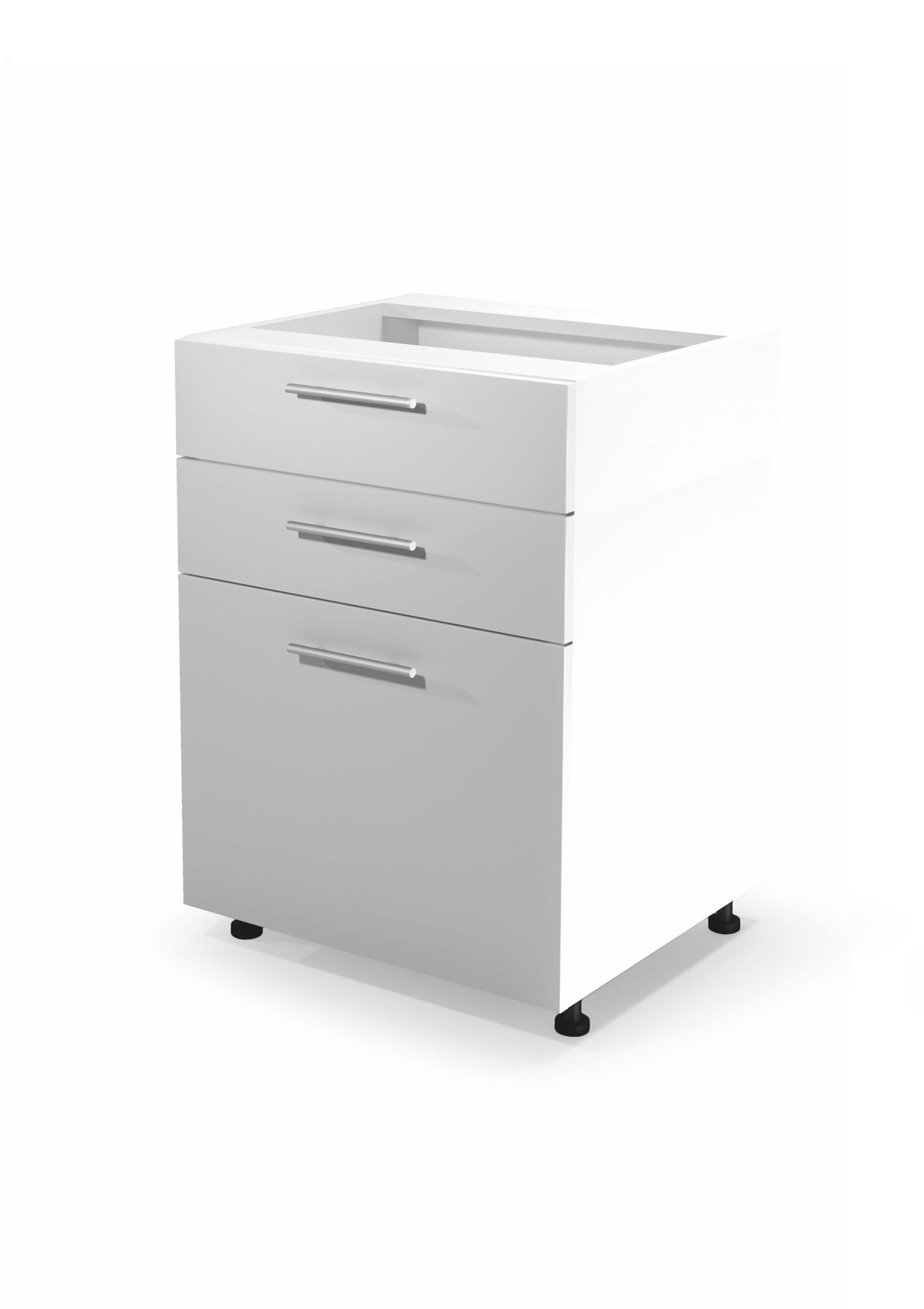 VENTO DS3-60/82 lower cabinet with drawers, color: white/white DIOMMI V-UA-VENTO-D3S_H-60/82-BIAŁY DIOMMI-60-22798 VENTO DS3-60/82 lower cabinet with drawers, color: white/white DIOMMI V-UA-VENTO-D3S_H-60/82-BIAŁY DIOMMI-60-22798