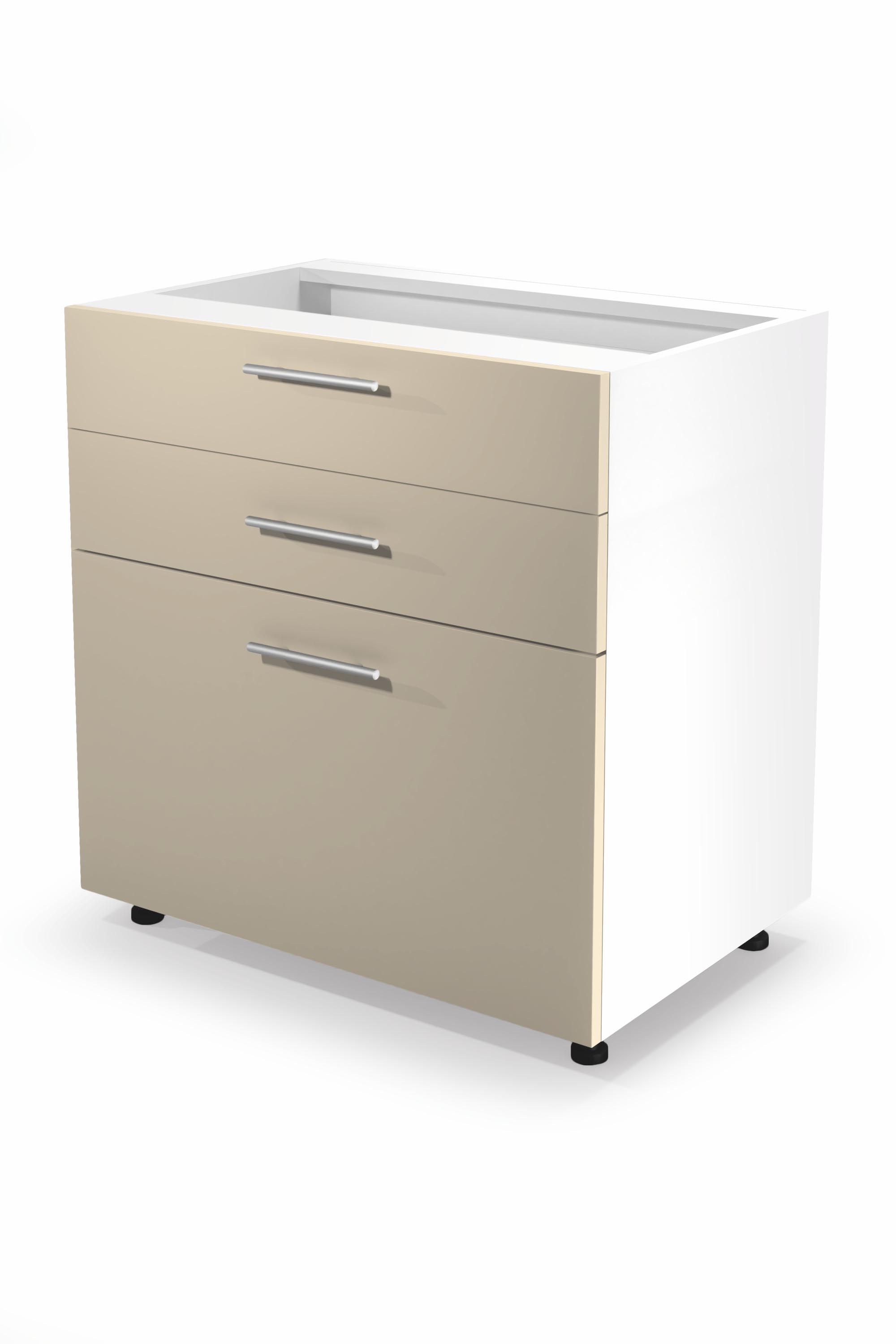VENTO DS3-80/82 lower cabinet with drawers, color: white/beige DIOMMI V-UA-VENTO-D3S_H-80/82-BEŻOWY DIOMMI-60-22802 VENTO DS3-80/82 lower cabinet with drawers, color: white/beige DIOMMI V-UA-VENTO-D3S_H-80/82-BEŻOWY DIOMMI-60-22802