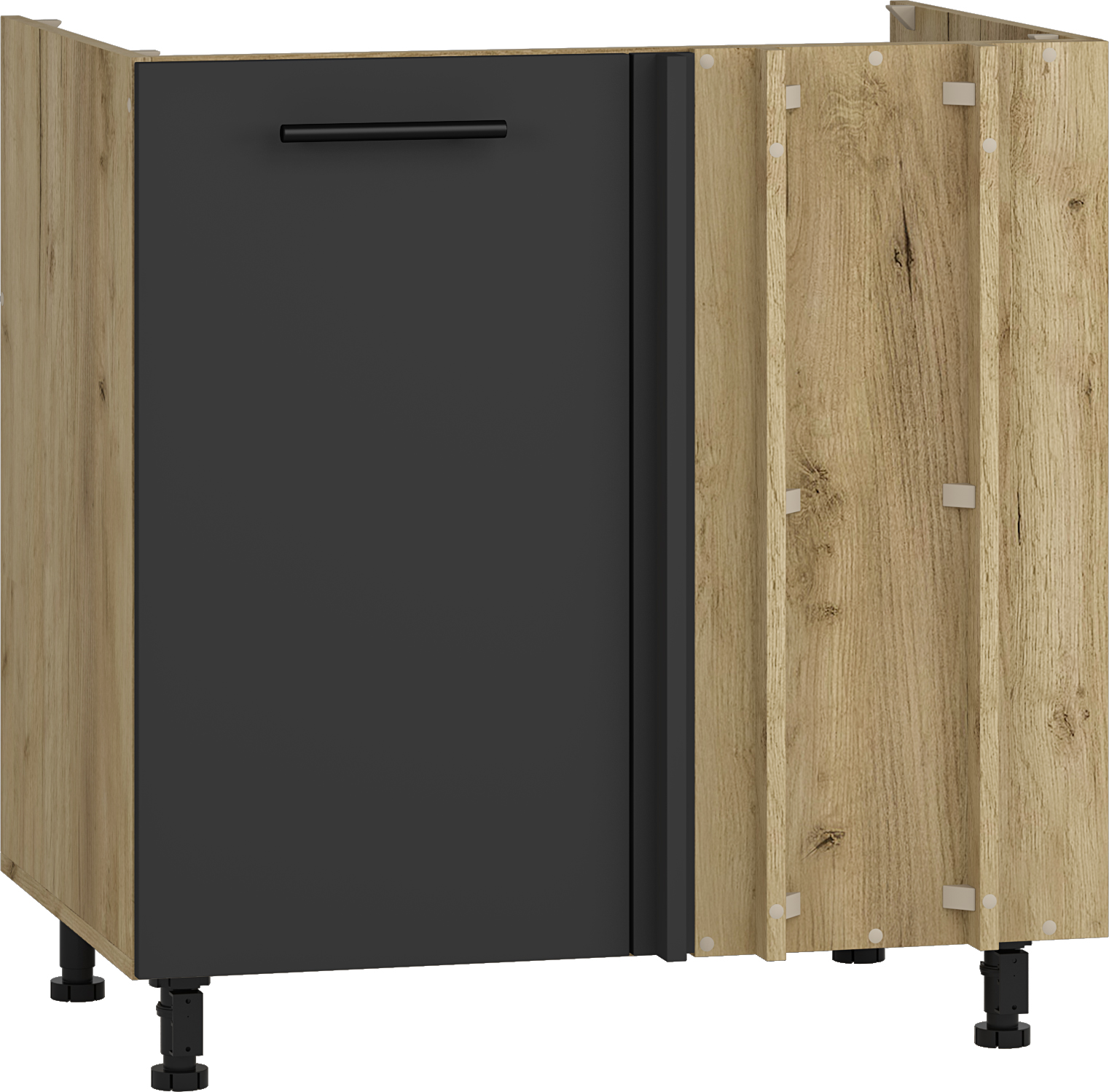 VENTO DK-80/82 corner sink cabinet, color: craft oak/antracite DIOMMI V-UA-VENTO-DKN-100/82-ANTRACYT DIOMMI-60-22835 VENTO DK-80/82 corner sink cabinet, color: craft oak/antracite DIOMMI V-UA-VENTO-DKN-100/82-ANTRACYT DIOMMI-60-22835