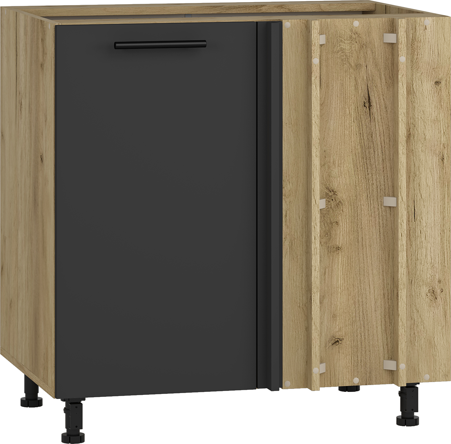 VENTO DN-100/82 corner lower cabinet, color: craft oak/antracite DIOMMI V-UA-VENTO-DN-100/82-ANTRACYT DIOMMI-60-22855 VENTO DN-100/82 corner lower cabinet, color: craft oak/antracite DIOMMI V-UA-VENTO-DN-100/82-ANTRACYT DIOMMI-60-22855