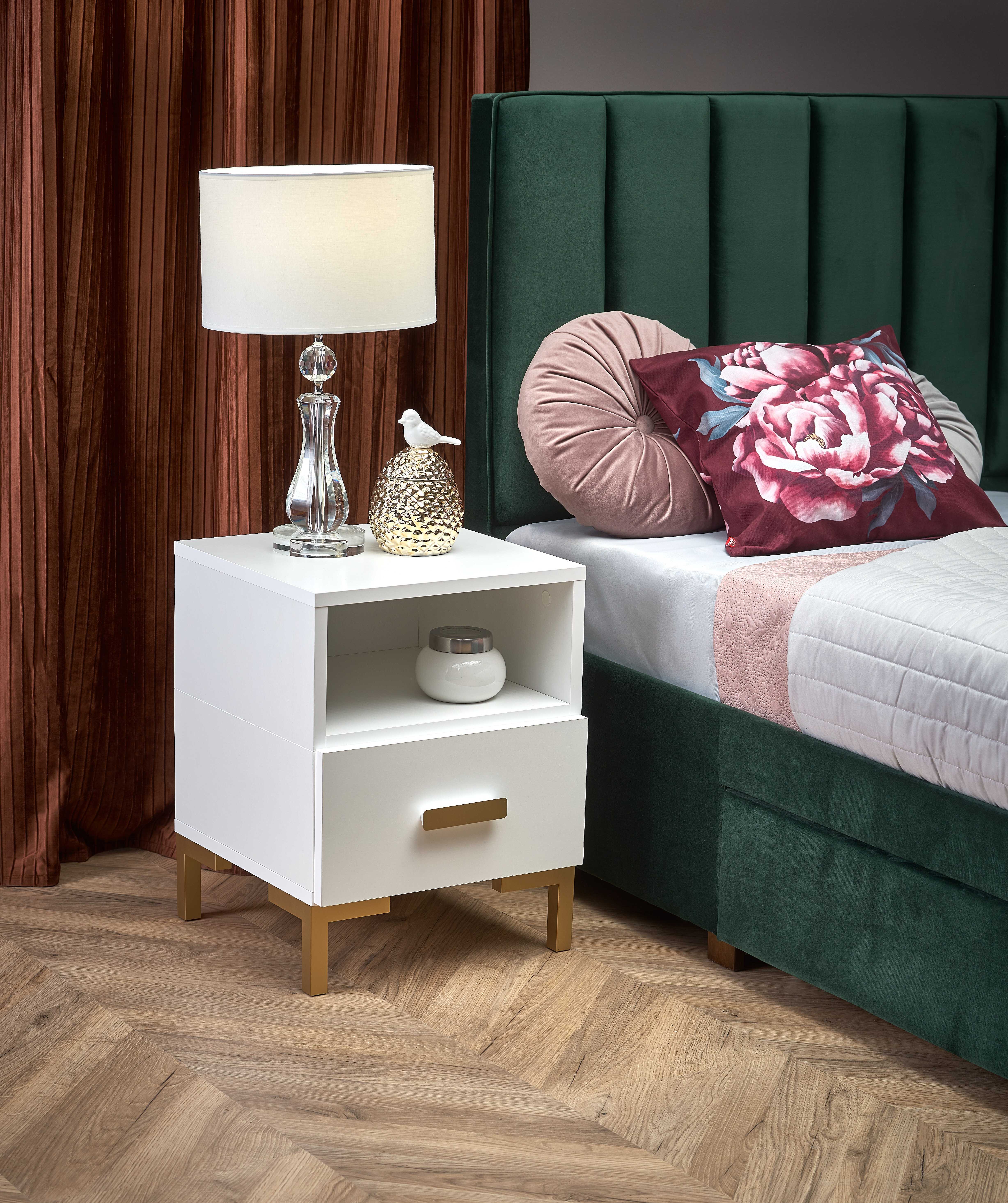 SILVIA bedside table, white – gold DIOMMI V-PL-SILVIA-SZAFKA_N-BIAŁY/ZŁOTY DIOMMI-60-22701 SILVIA bedside table, white – gold DIOMMI V-PL-SILVIA-SZAFKA_N-BIAŁY/ZŁOTY DIOMMI-60-22701