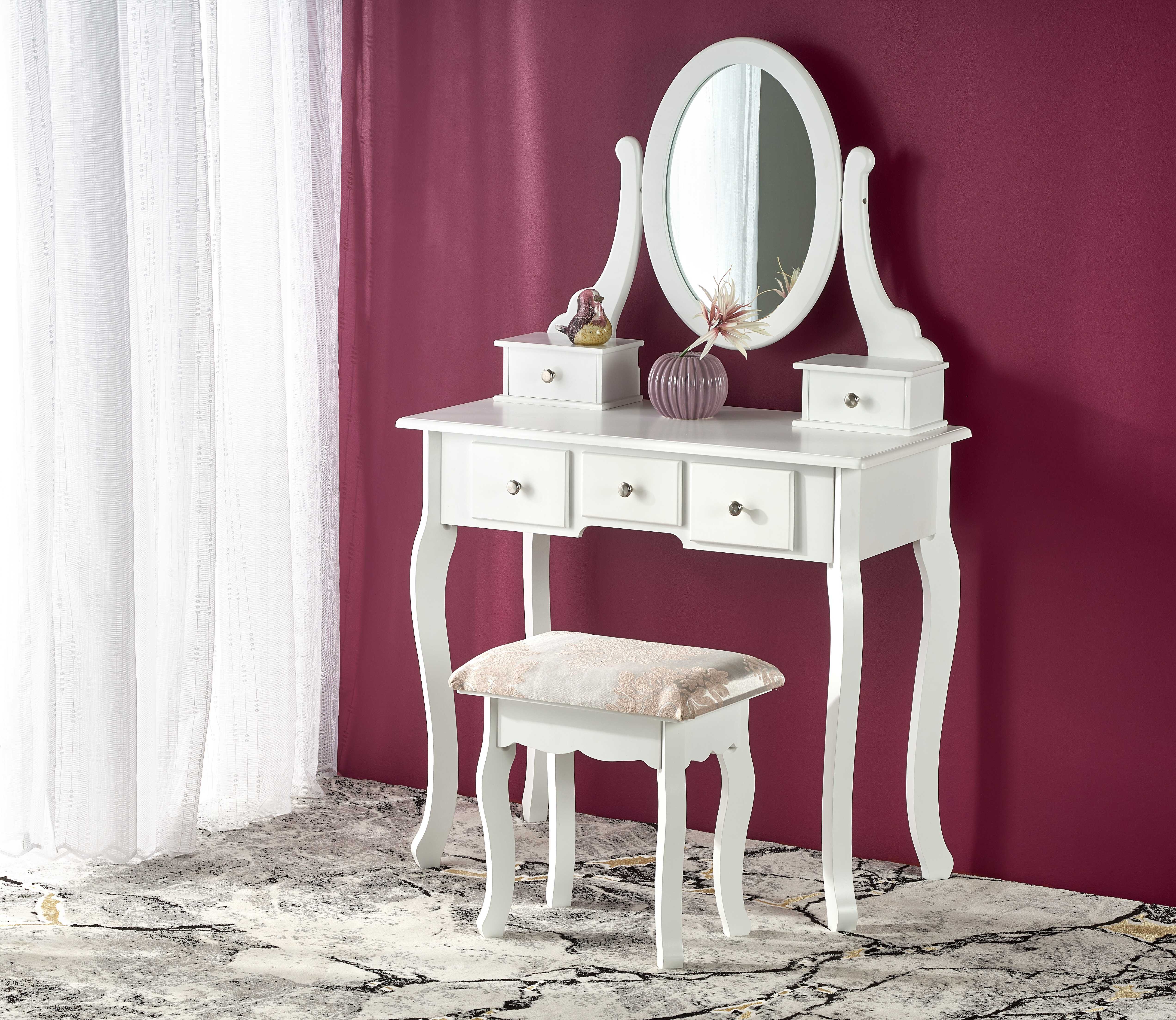 SARA dresser console with stool, white matt DIOMMI V-CH-SARA-KONSOLKA DIOMMI-60-21795