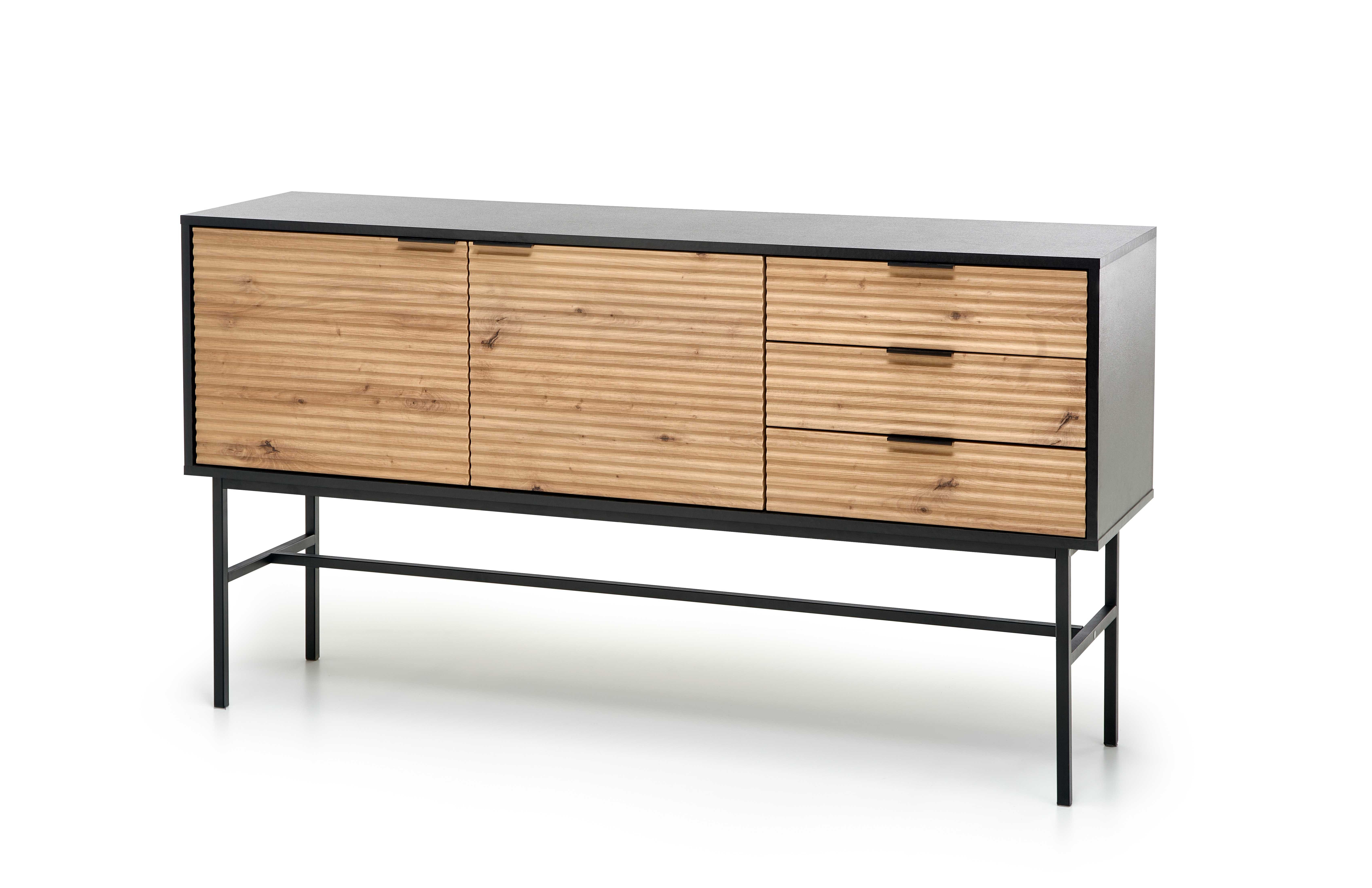 MURANO KM-1 chest, color: artisan oak/black DIOMMI V-PL-MURANO-KM-1 DIOMMI-60-22483