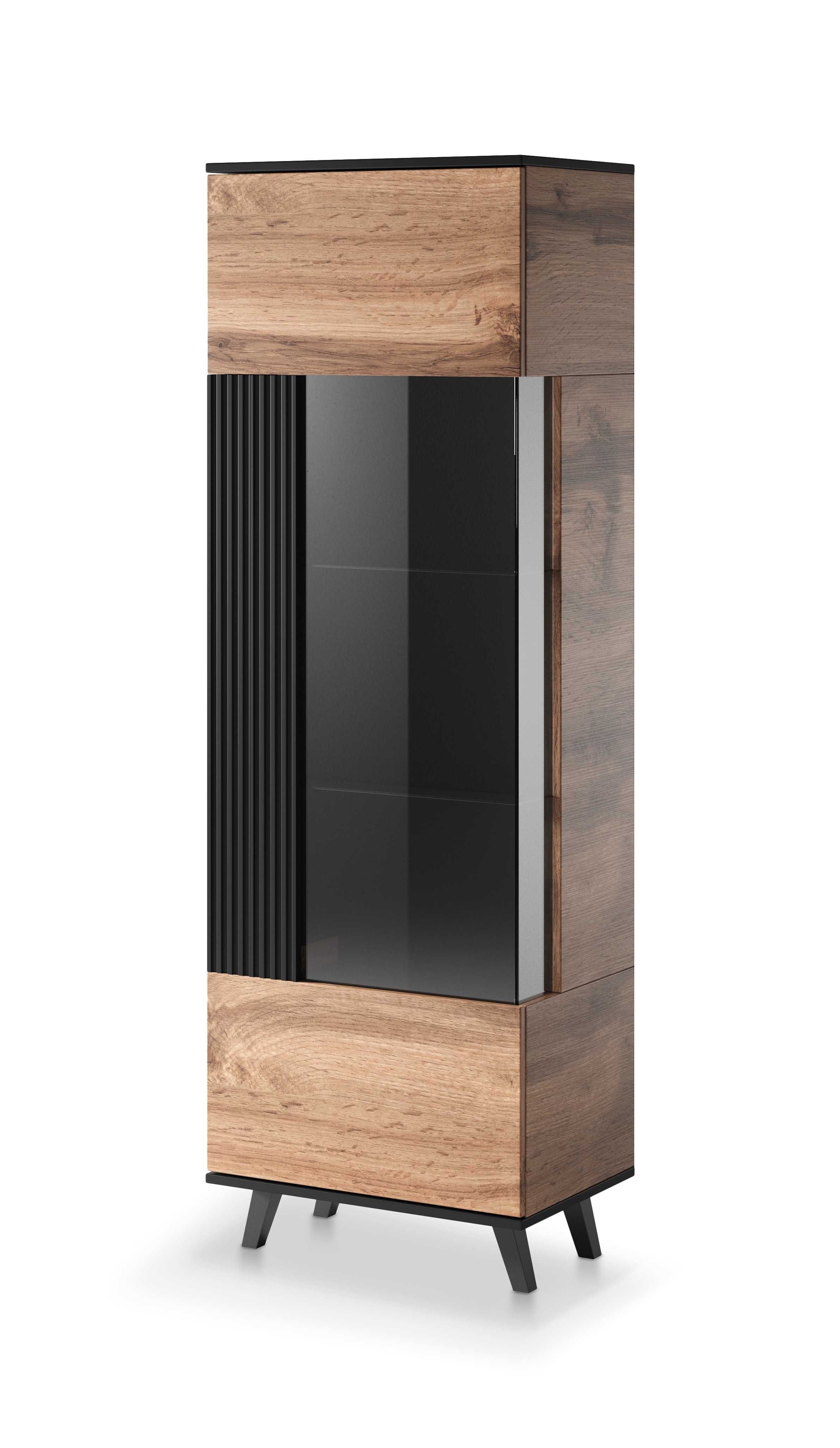 RANDOM W-1 display cabinet, color: wotan oak/black DIOMMI V-PL-RANDOM-W-1 DIOMMI-60-22660
