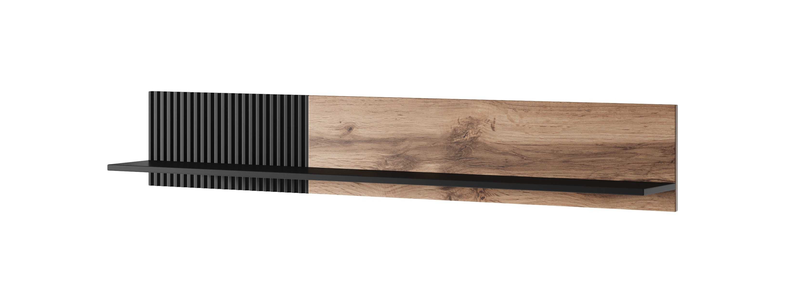 RANDOM P-1 hanging shelf, color: wotan oak/black DIOMMI V-PL-RANDOM-P-1 DIOMMI-60-22653 RANDOM P-1 hanging shelf, color: wotan oak/black DIOMMI V-PL-RANDOM-P-1 DIOMMI-60-22653