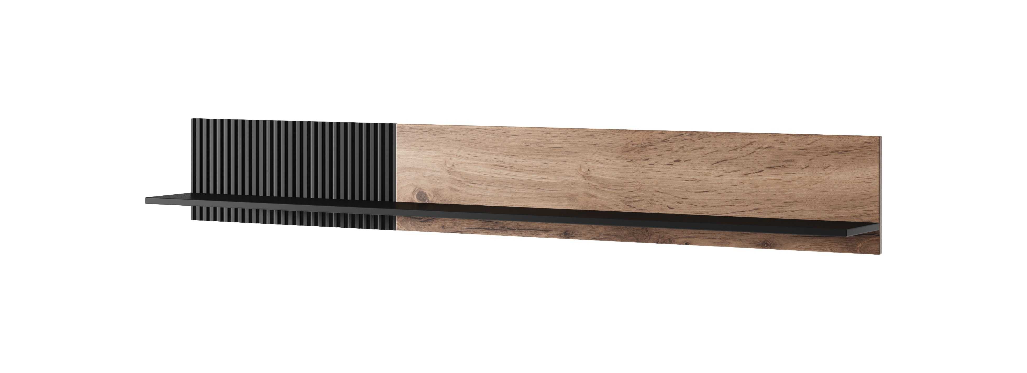 RANDOM P-2 hanging shelf, color: wotan oak/black DIOMMI V-PL-RANDOM-P-2 DIOMMI-60-22654 RANDOM P-2 hanging shelf, color: wotan oak/black DIOMMI V-PL-RANDOM-P-2 DIOMMI-60-22654
