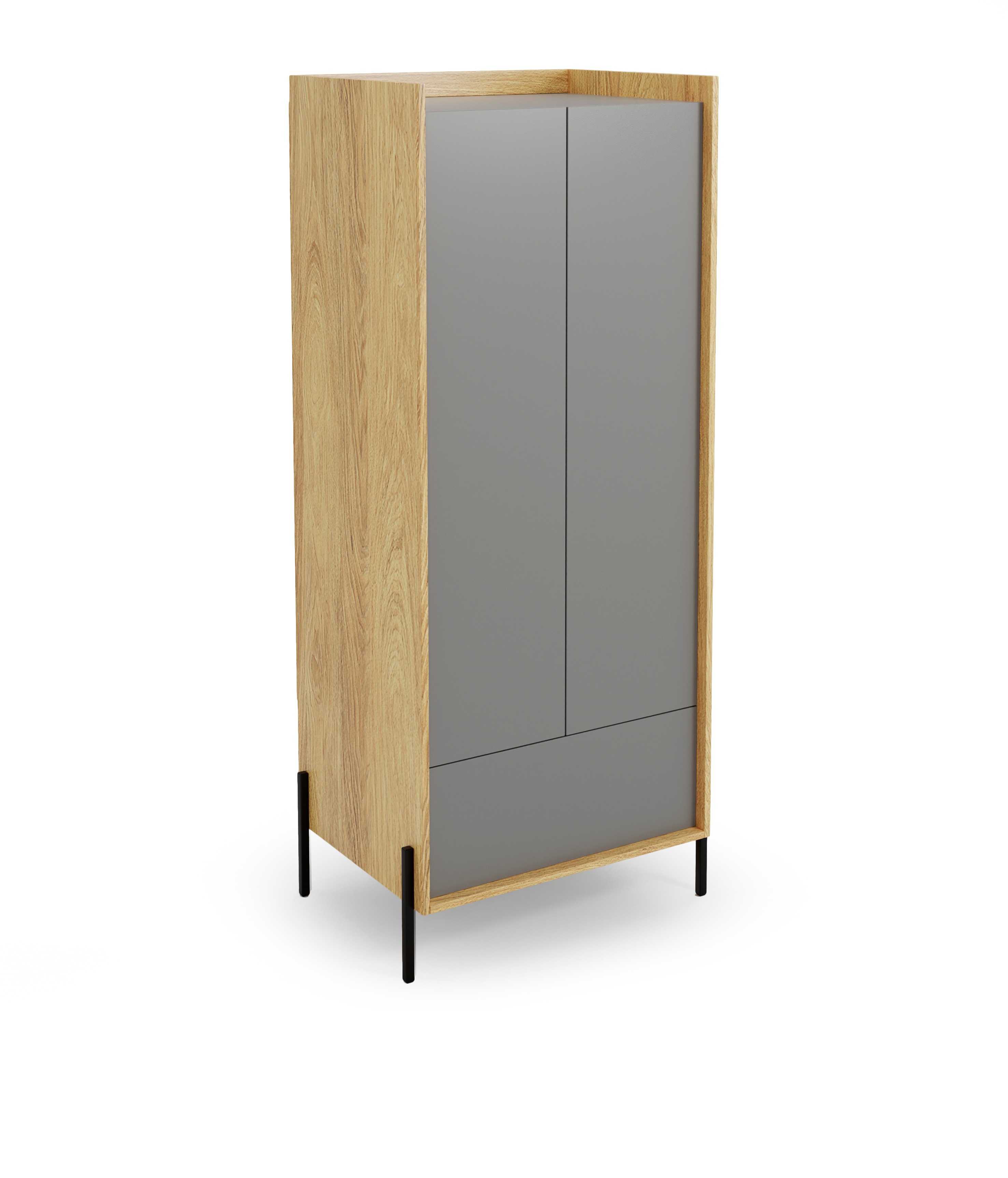 MOBIUS cabinet 2D color: hikora oak/grey dusty DIOMMI V-PL-MOBIUS-SZAFA_2D-SZARY DIOMMI-60-22411 MOBIUS cabinet 2D color: hikora oak/grey dusty DIOMMI V-PL-MOBIUS-SZAFA_2D-SZARY DIOMMI-60-22411