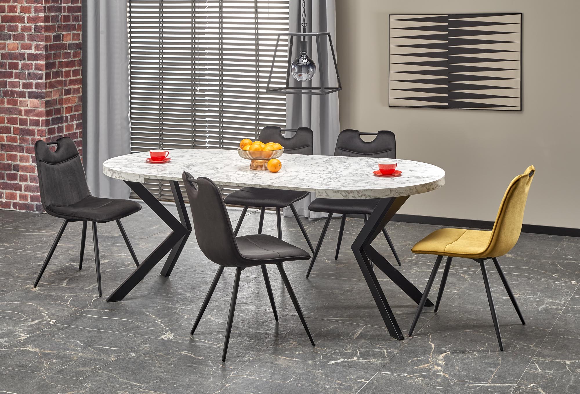 PERONI table white marble DIOMMI V-PL-PERONI-ST-MARMUR/CZARNY DIOMMI-60-22643