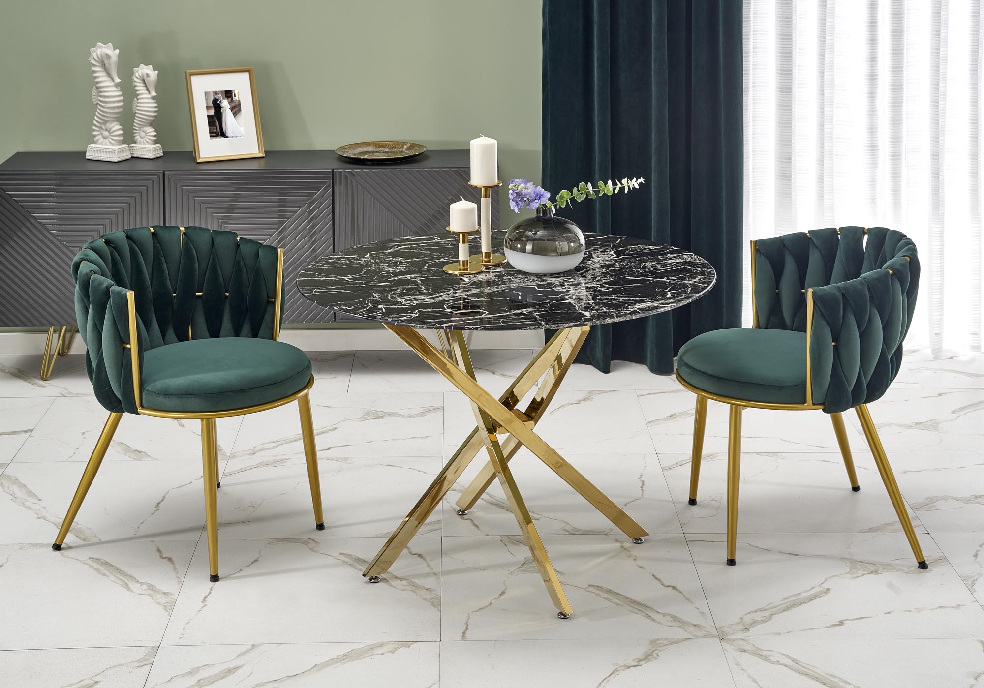 RAYMOND 2 table, color: top – black marble, legs – gold DIOMMI V-CH-RAYMOND_2-ST-CZARNY_ZŁOTY DIOMMI-60-21723 RAYMOND 2 table, color: top – black marble, legs – gold DIOMMI V-CH-RAYMOND_2-ST-CZARNY_ZŁOTY DIOMMI-60-21723