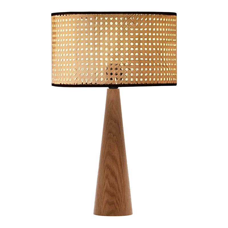 Intrahome Επιτραπέζιο φωτιστικό Retroa Intrahome ξύλο οξιάς και pe rattan σε φυσικό χρώμα Φ24x38εκ | SKU: INTRAPA-313111241